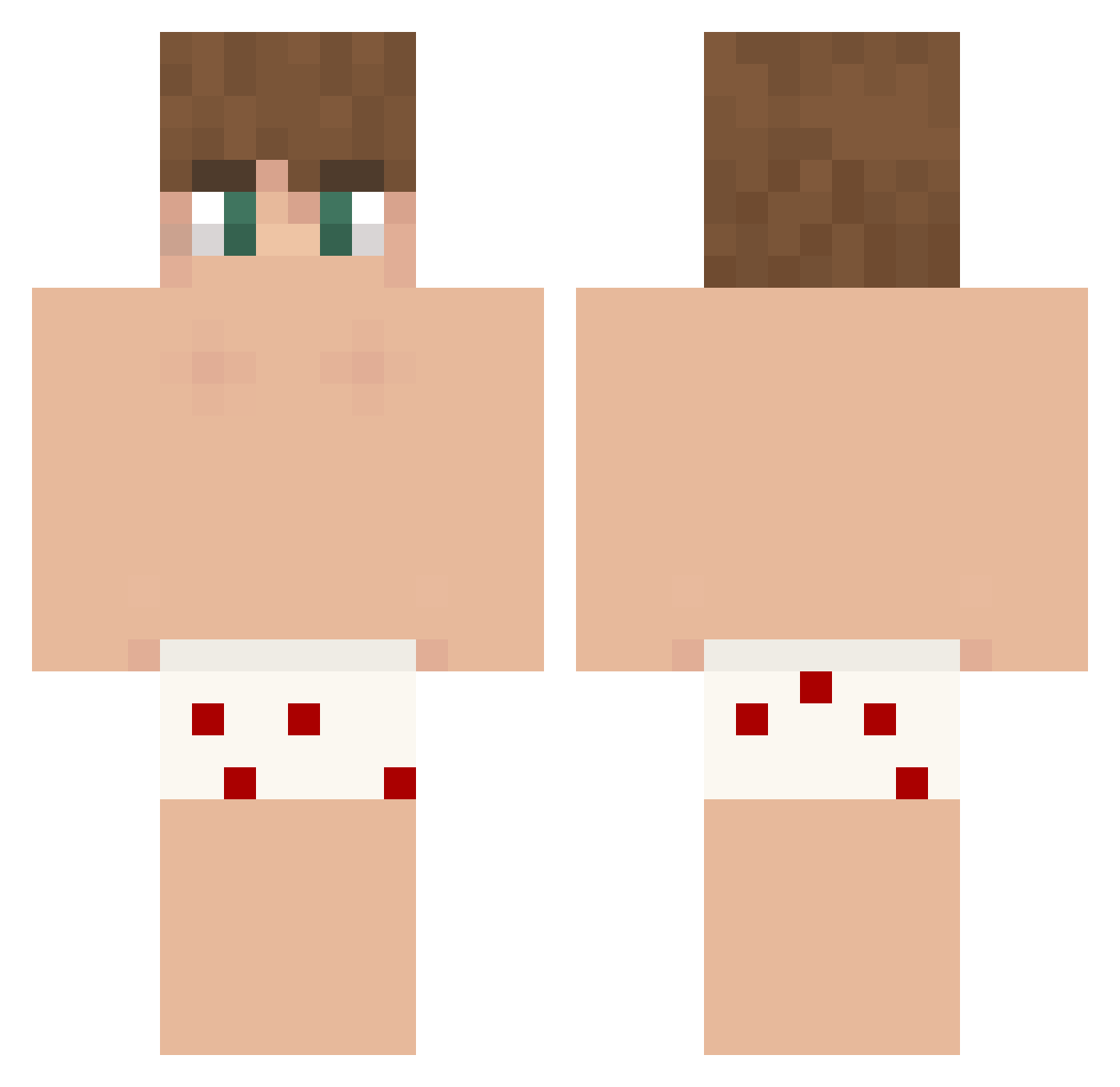 TaterPt Minecraft skin, front and back view