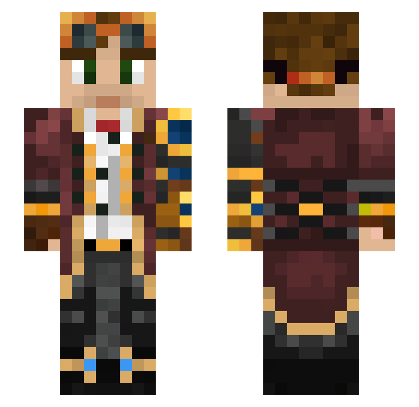Gunman123123 Minecraft skin, front and back view