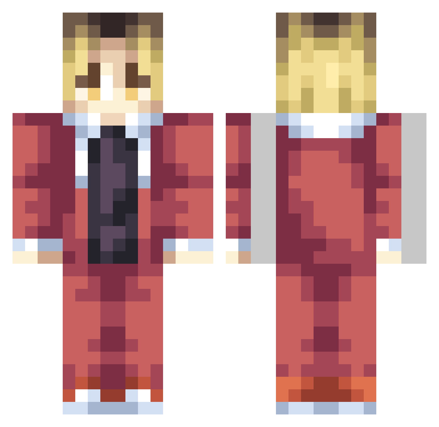 CosmicPrimer Minecraft skin, front and back view