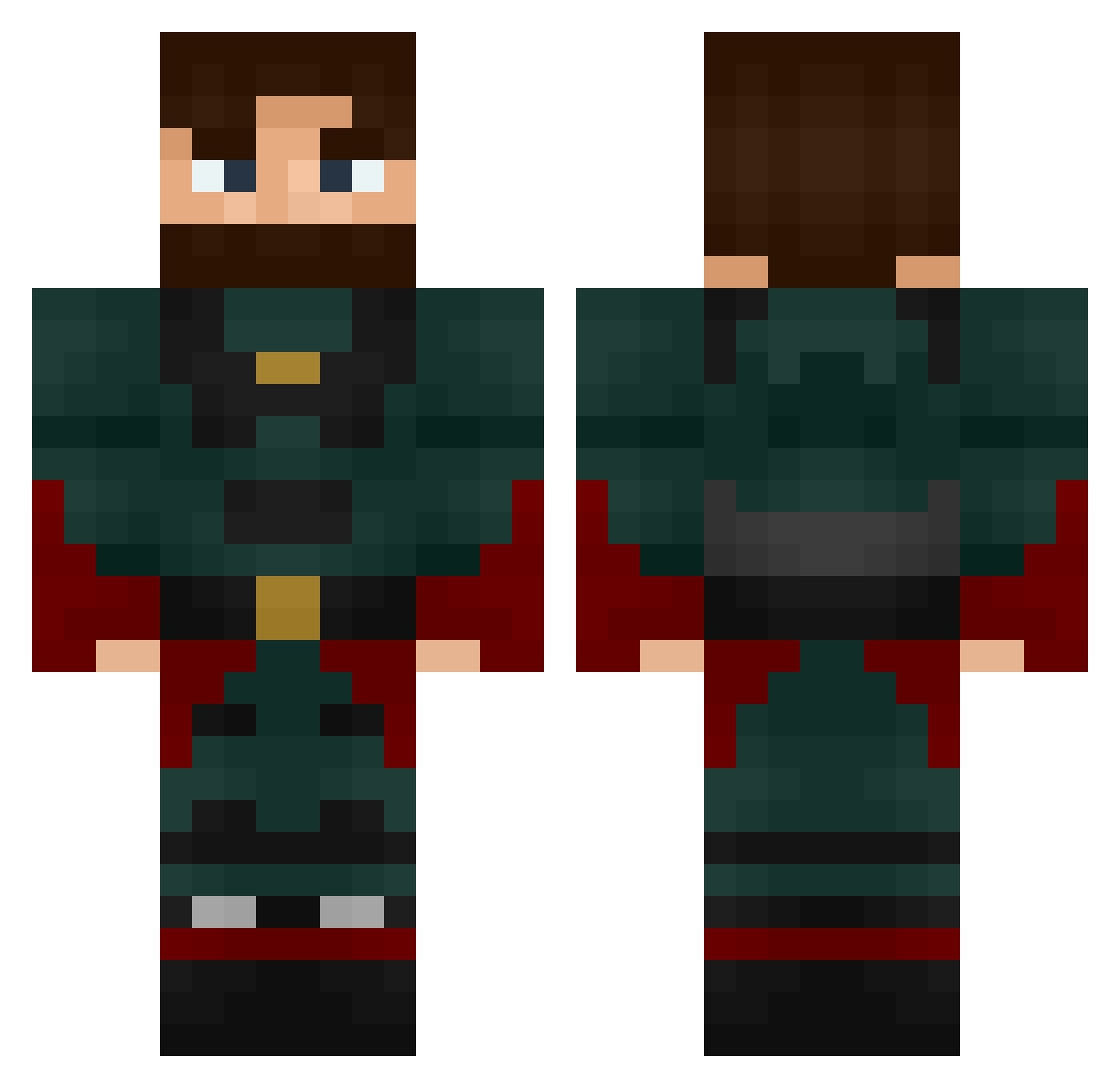 Jengiz Minecraft skin, front and back view