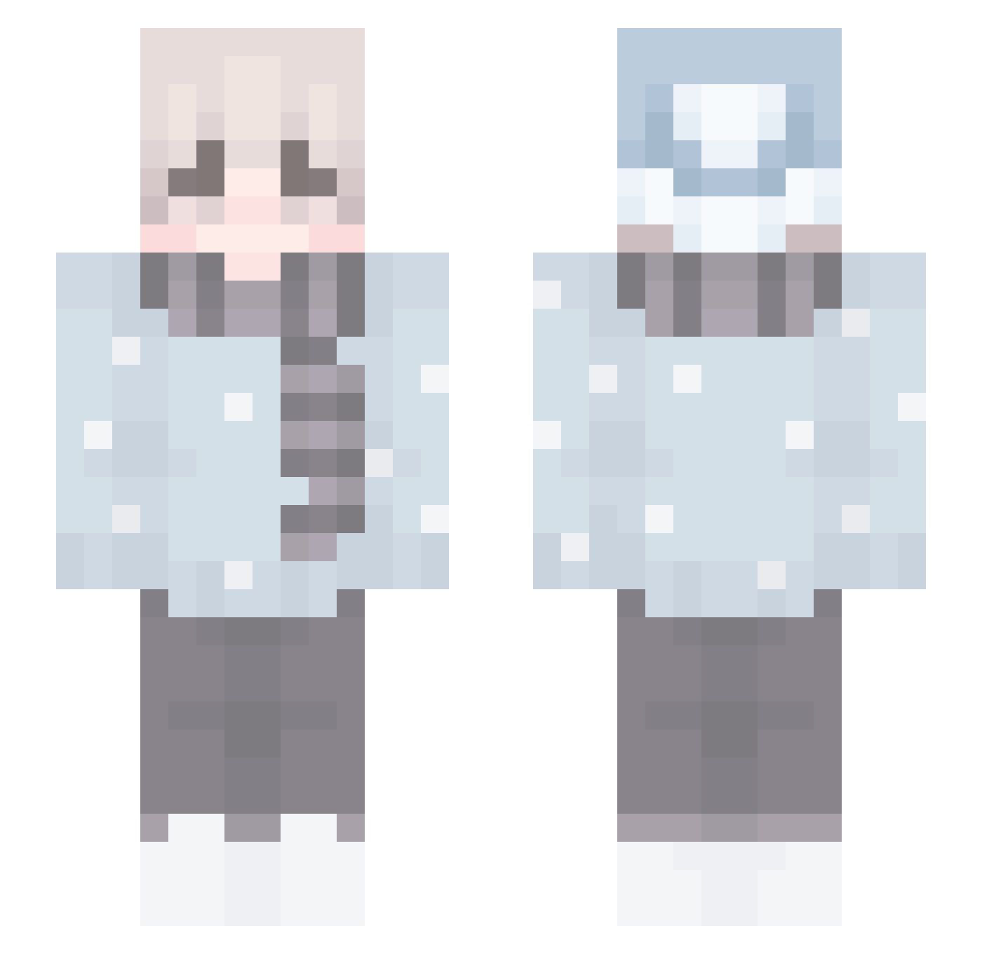FASTMILK Minecraft skin, front and back view
