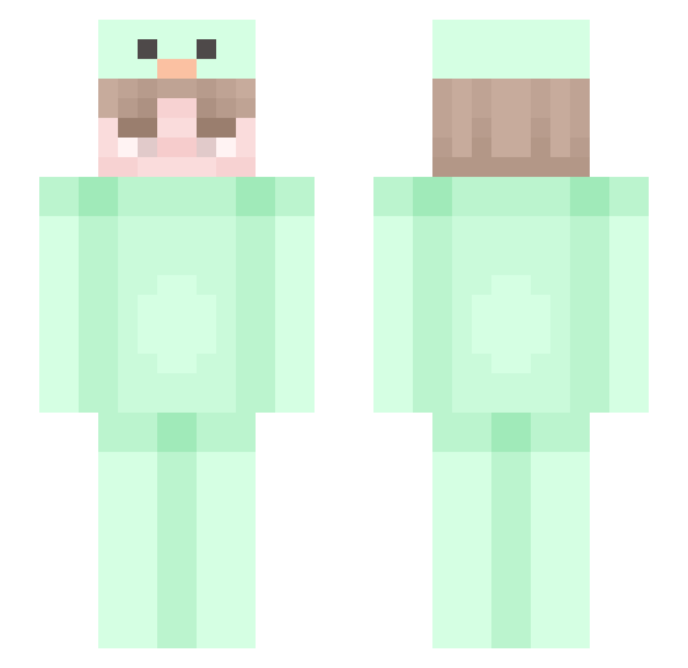 Cozen Minecraft skin, front and back view