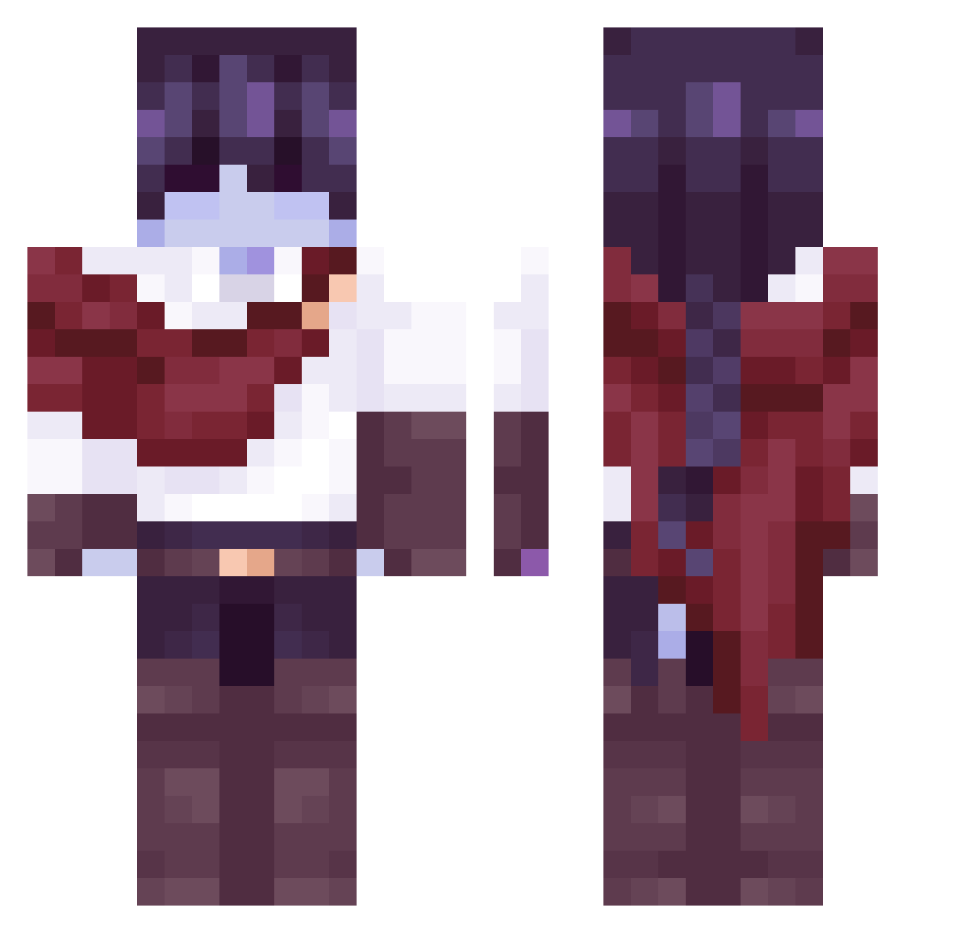 Tw0jK0szma4 Minecraft skin, front and back view