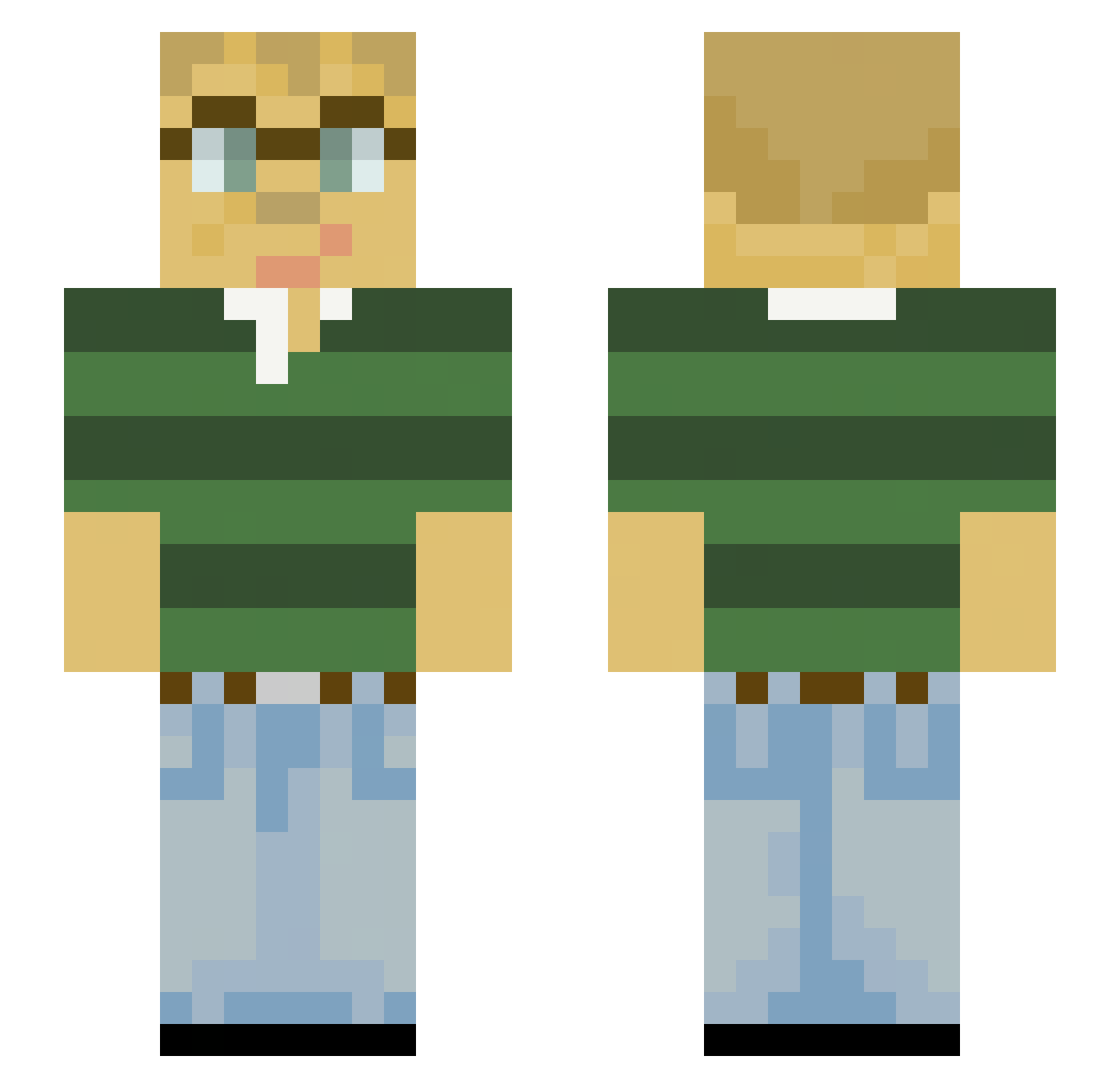 voidaere Minecraft skin, front and back view
