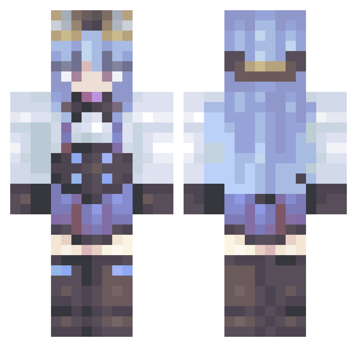 thatfatblackcat Minecraft skin, front and back view