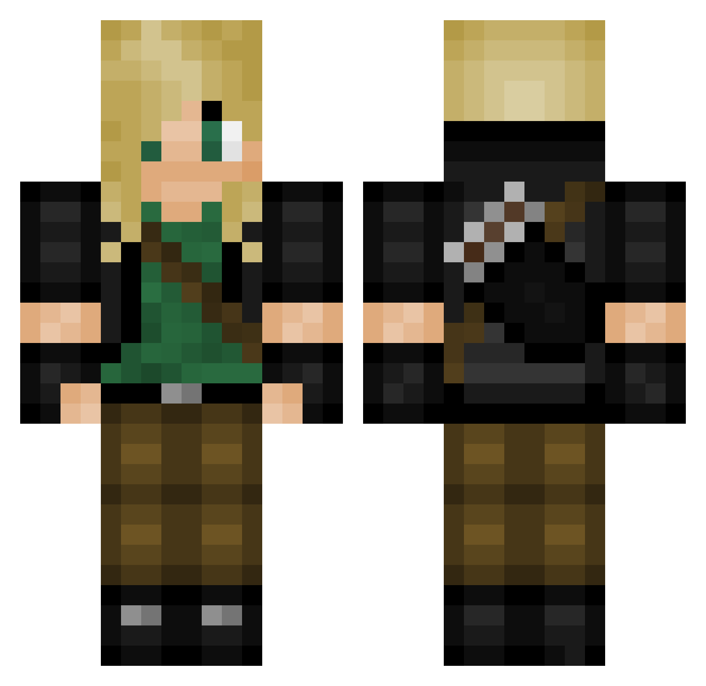 Panda_Foxy13 Minecraft skin, front and back view