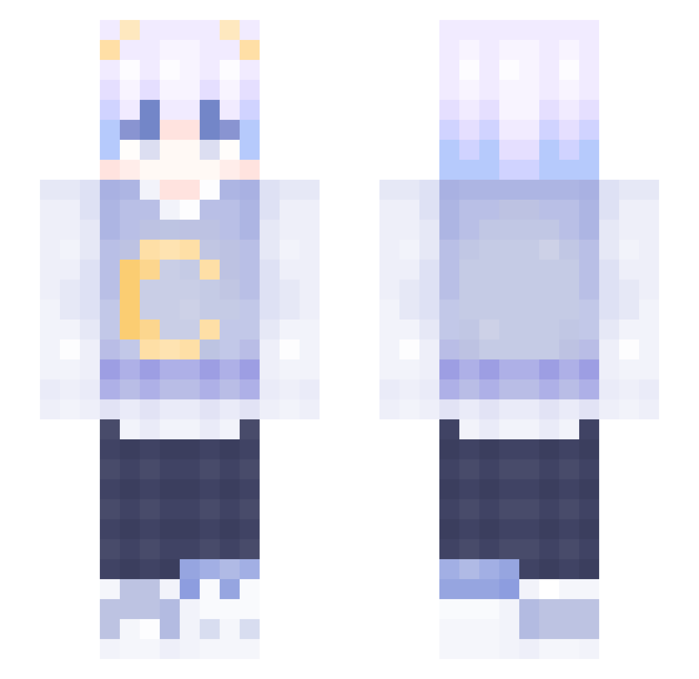moon9801 Minecraft skin, front and back view