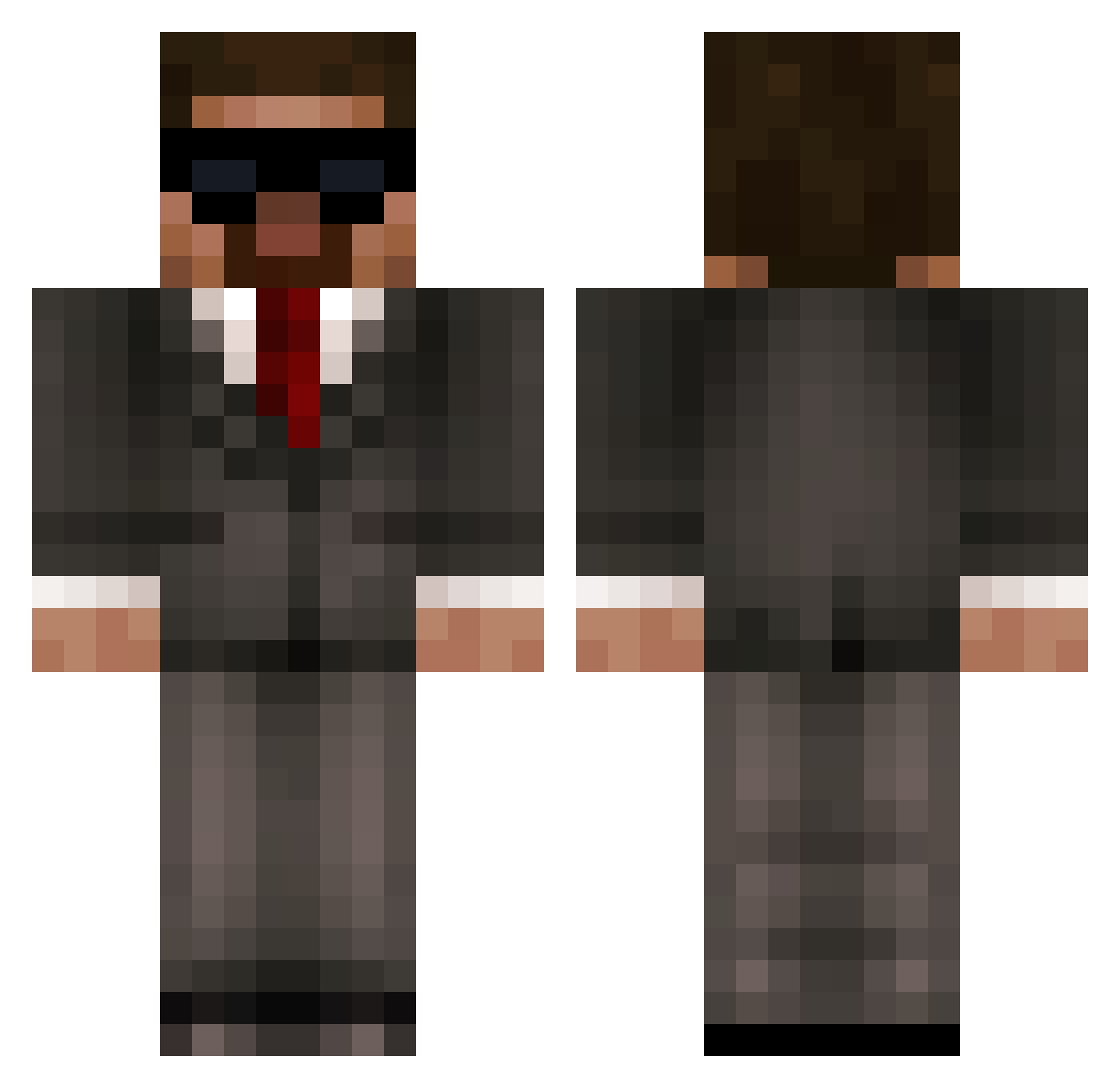 Luc4sLte Minecraft skin, front and back view