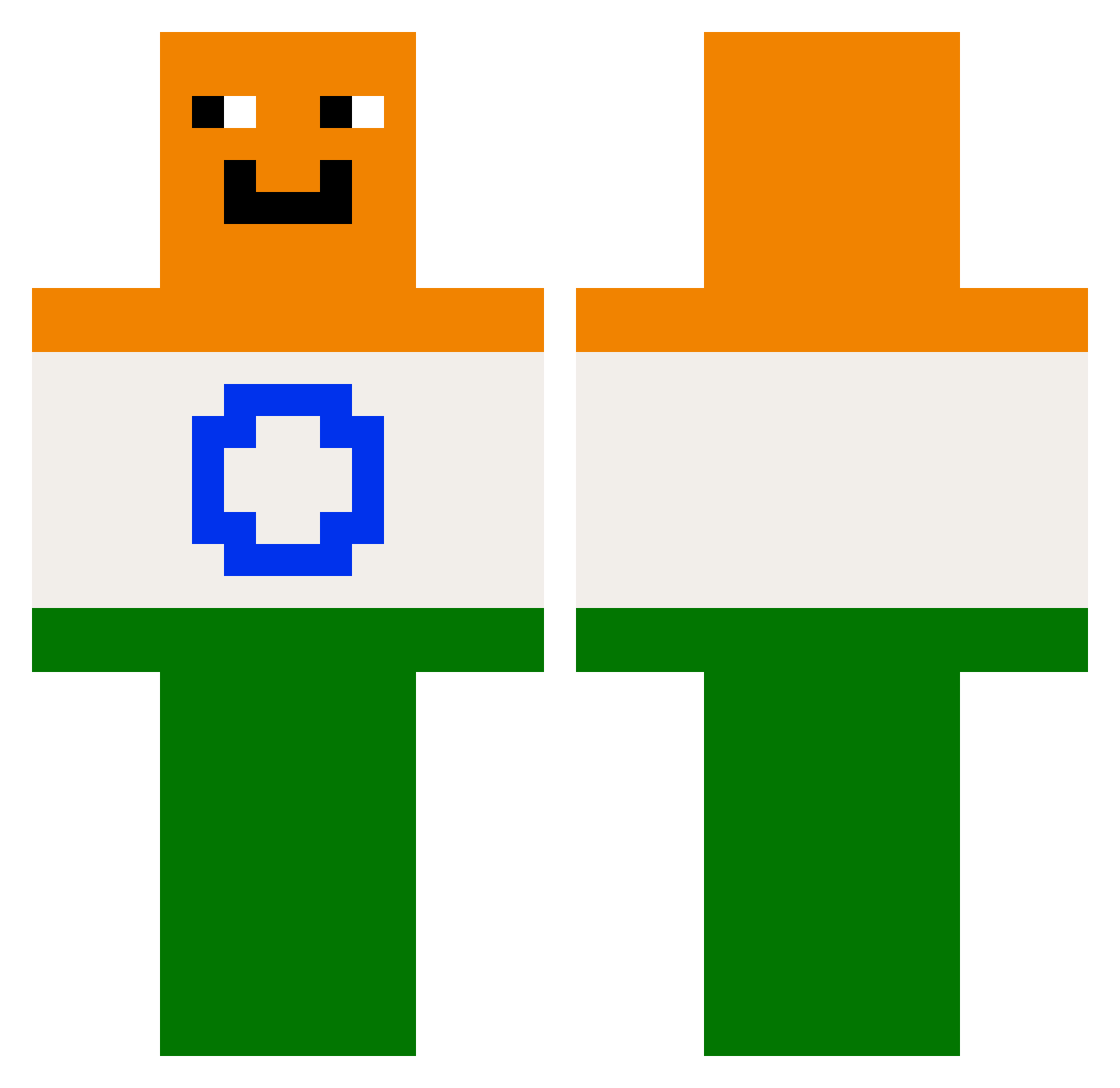 Imatrollbaa Minecraft skin, front and back view