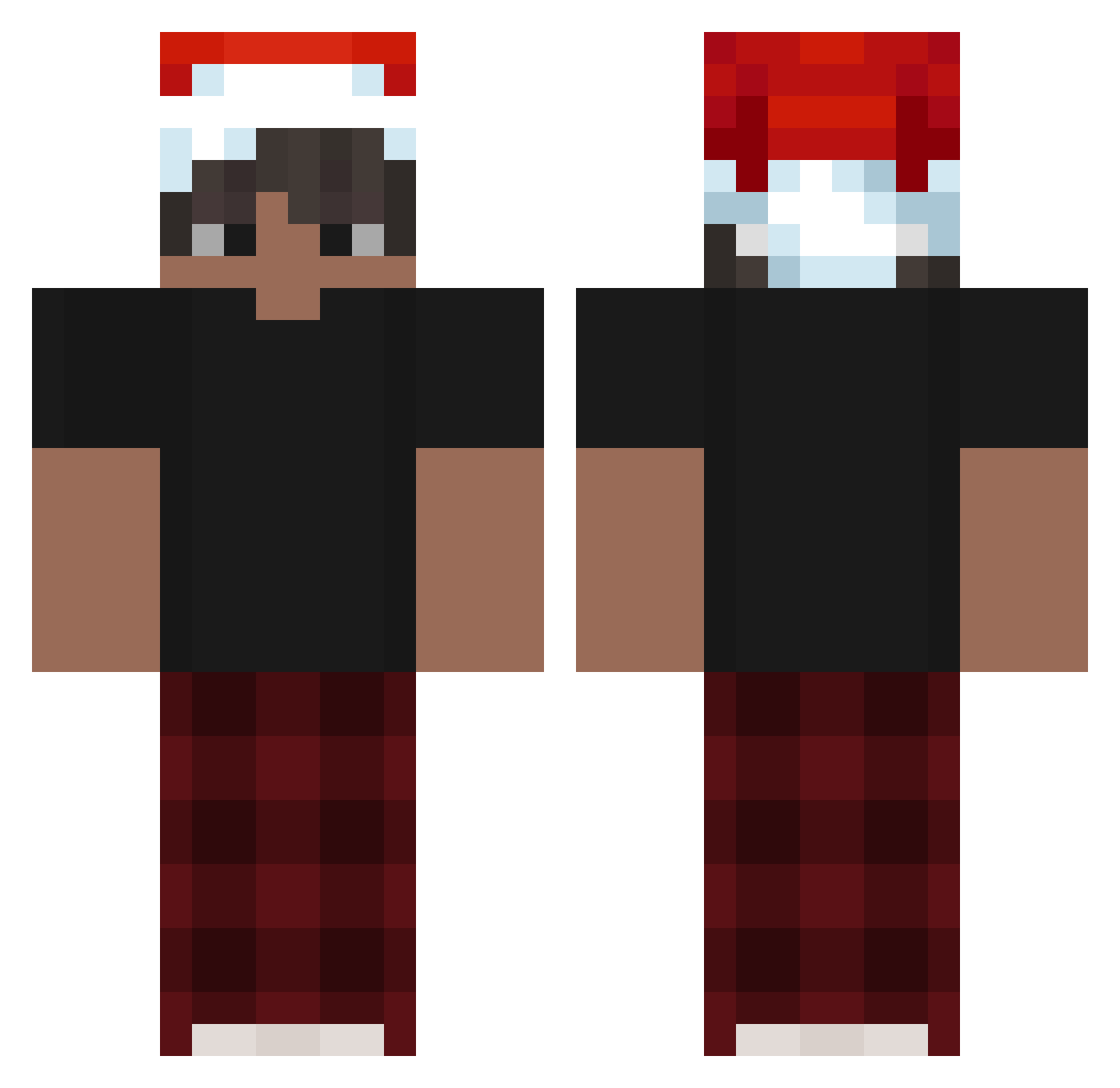 shortjumper Minecraft skin, front and back view