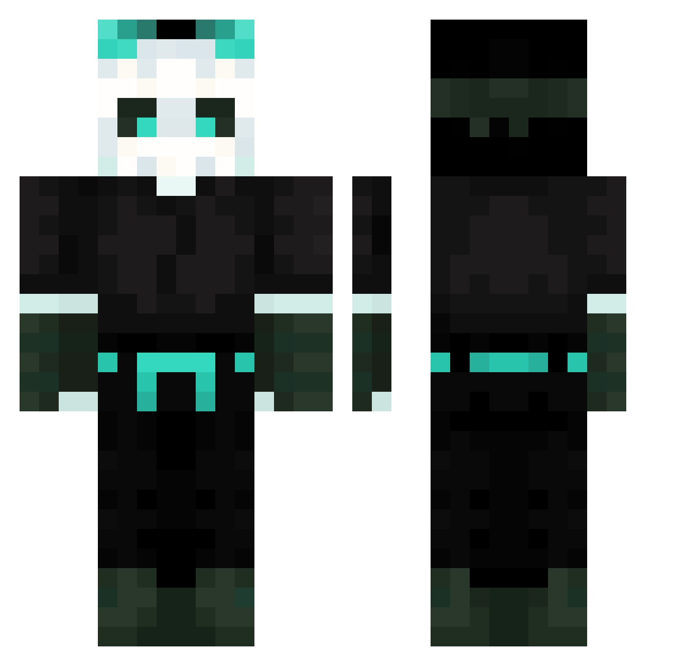 Dex7272 Minecraft skin, front and back view