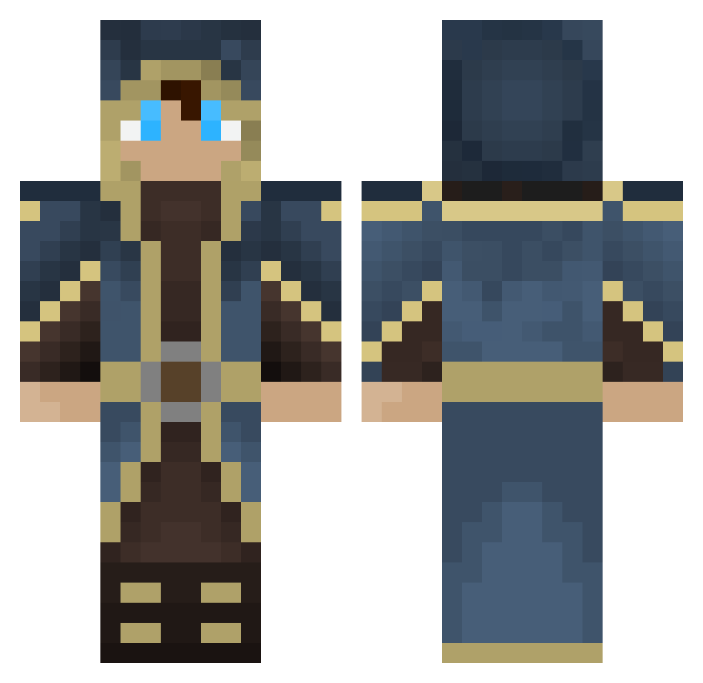 Azure_Legion Minecraft skin, front and back view