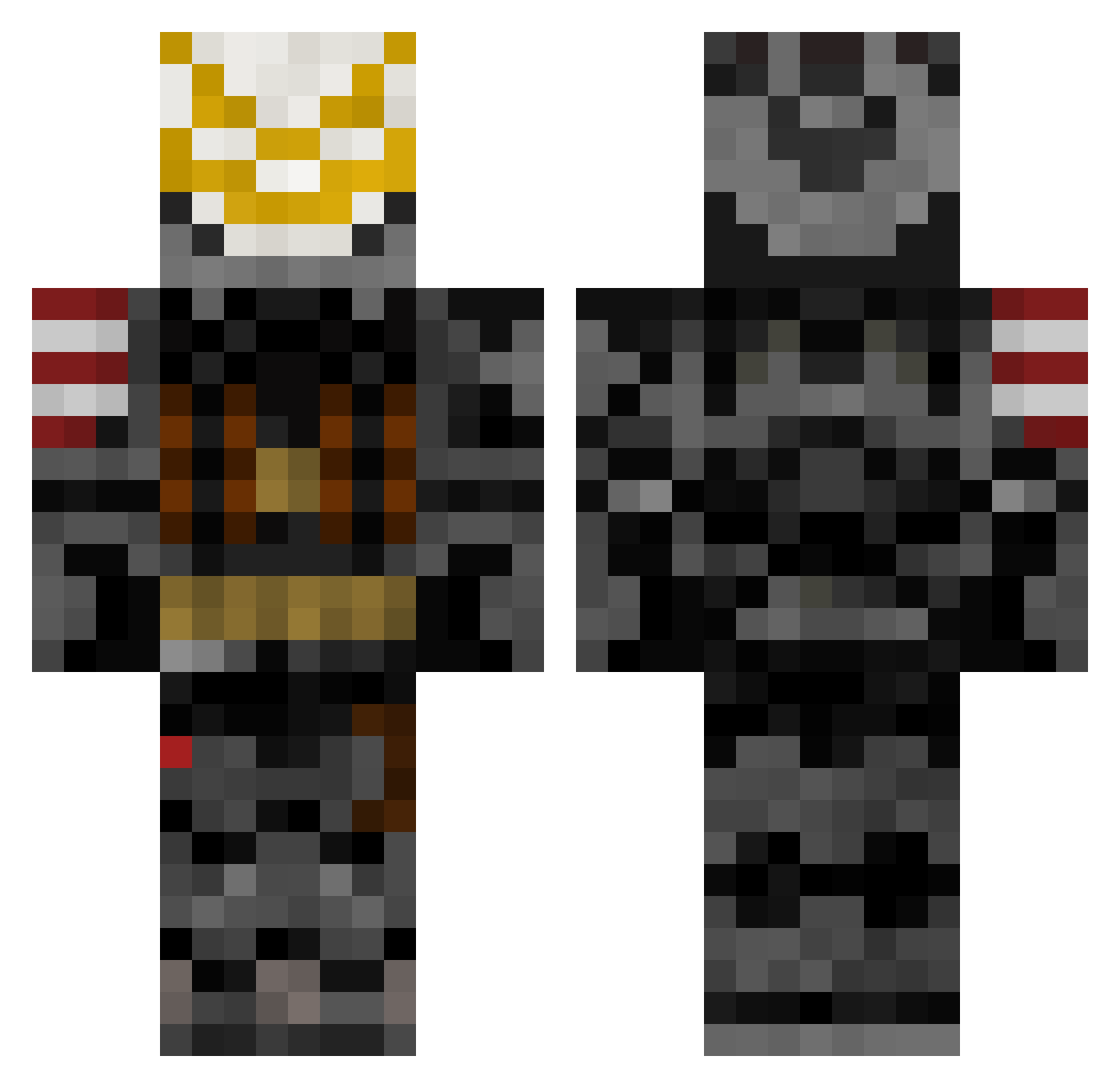 EyeThrill Minecraft skin, front and back view
