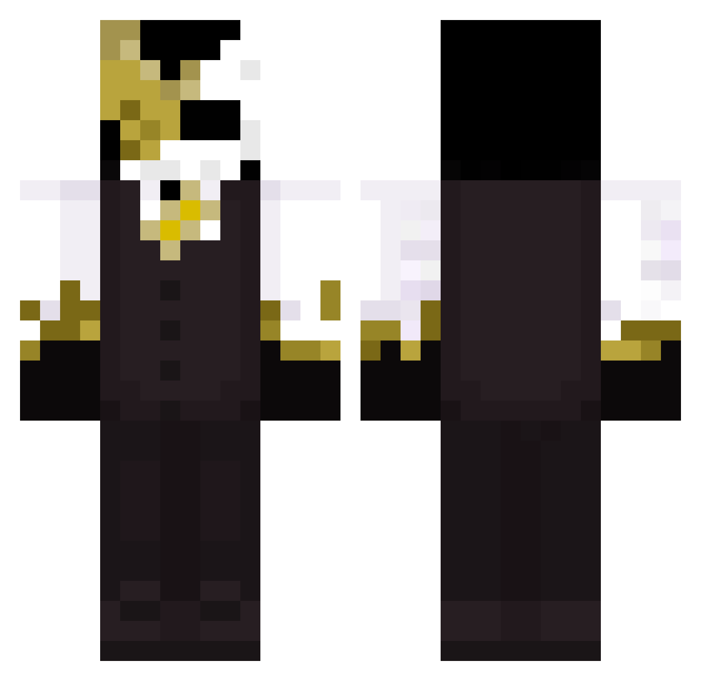 Shivaqwq Minecraft skin, front and back view