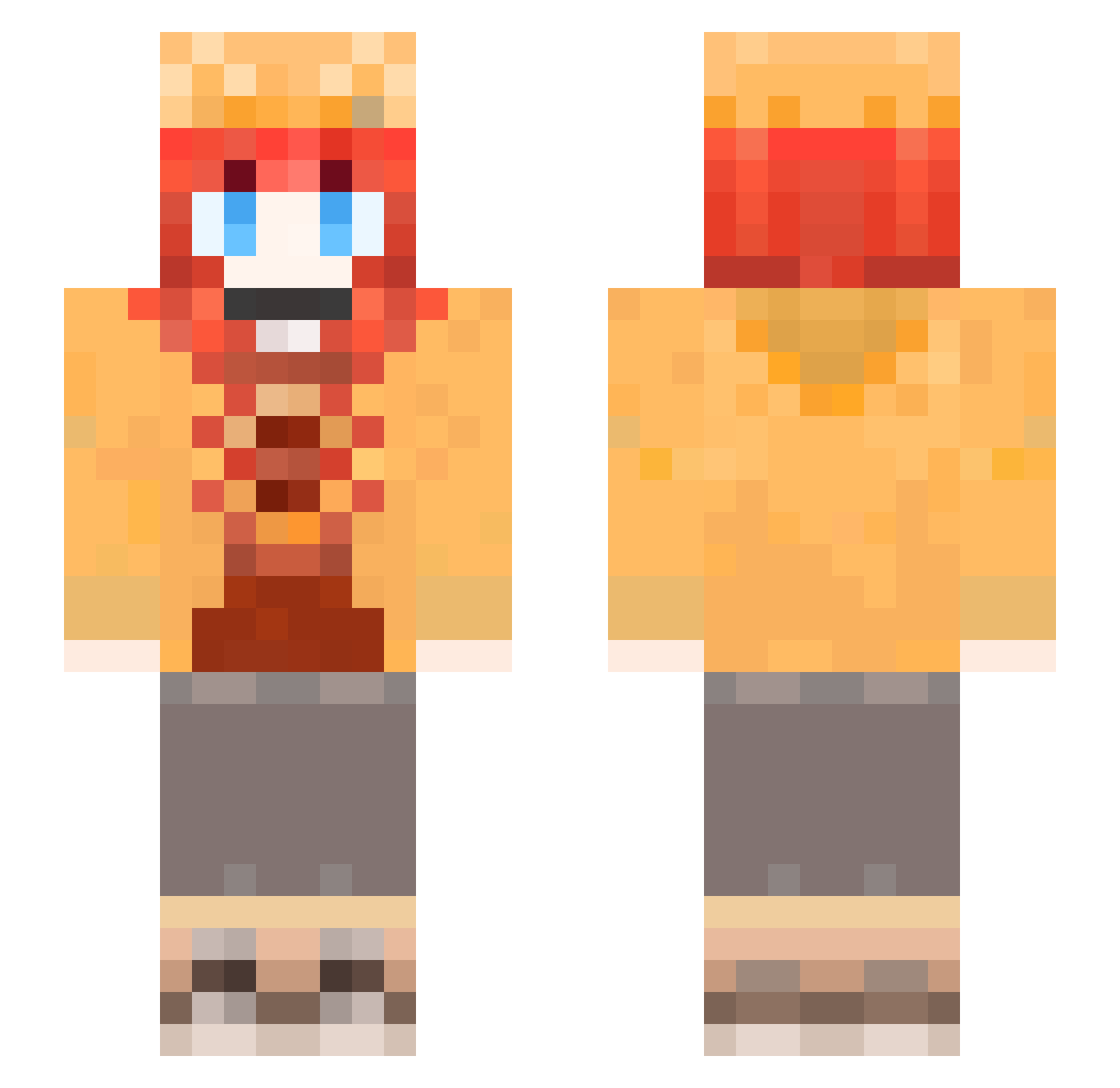 KOMIB Minecraft skin, front and back view
