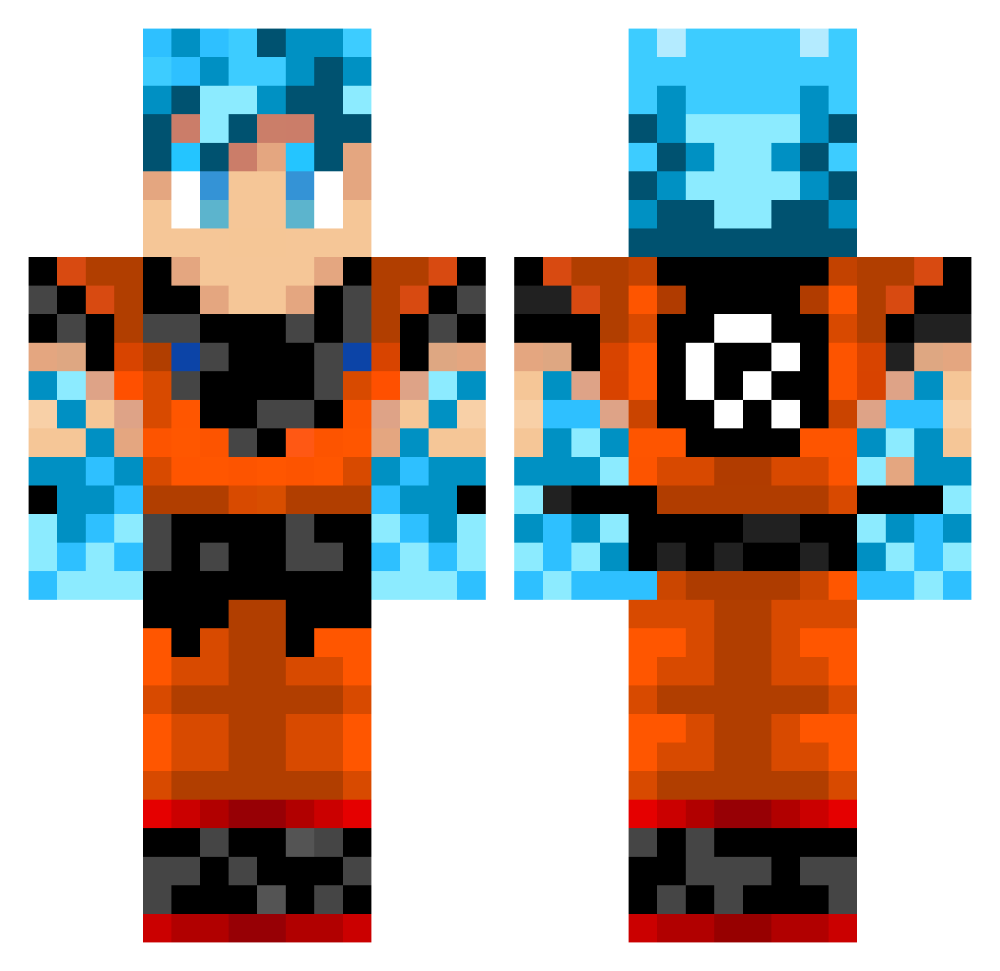 Hunter2_5 Minecraft skin, front and back view