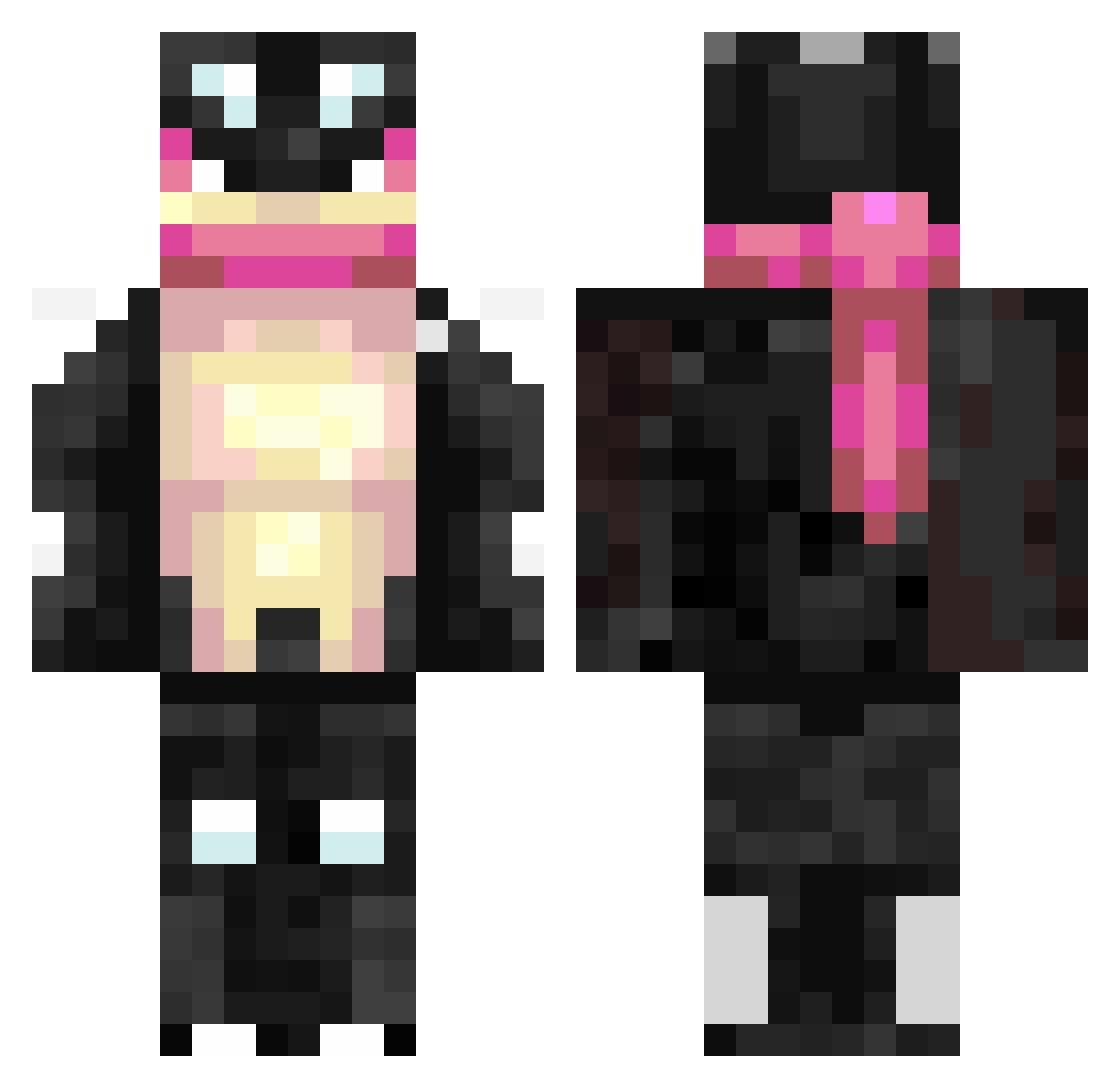 Falsifer777 Minecraft skin, front and back view