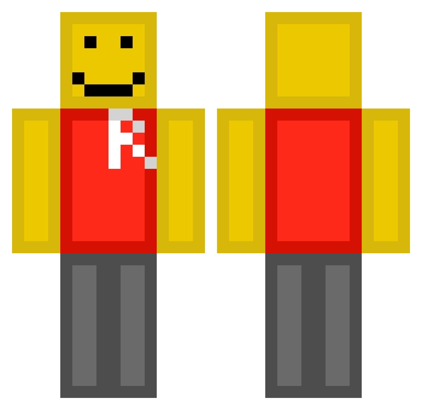 Raphungulator Minecraft skin, front and back view