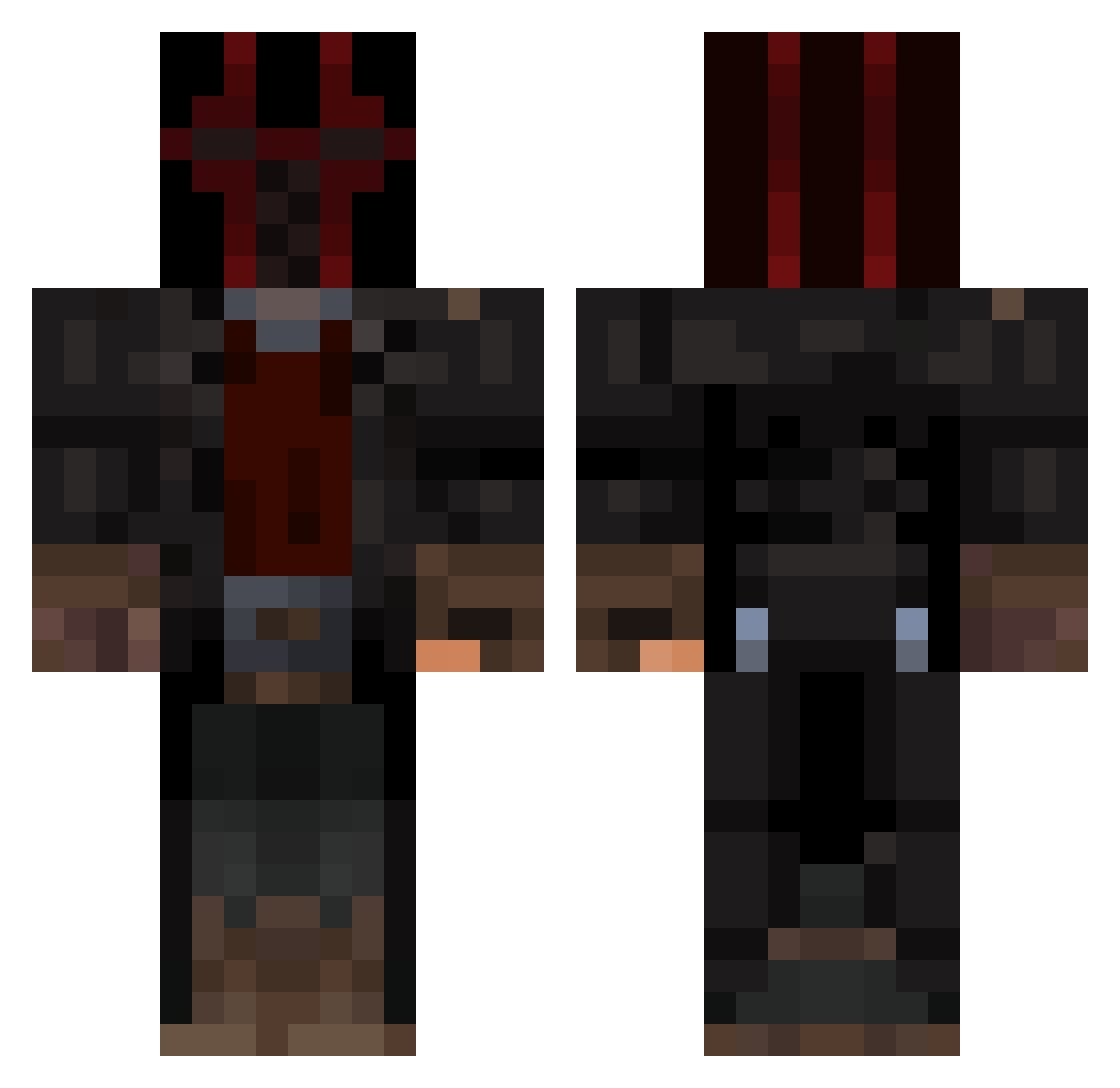 rekas Minecraft skin, front and back view