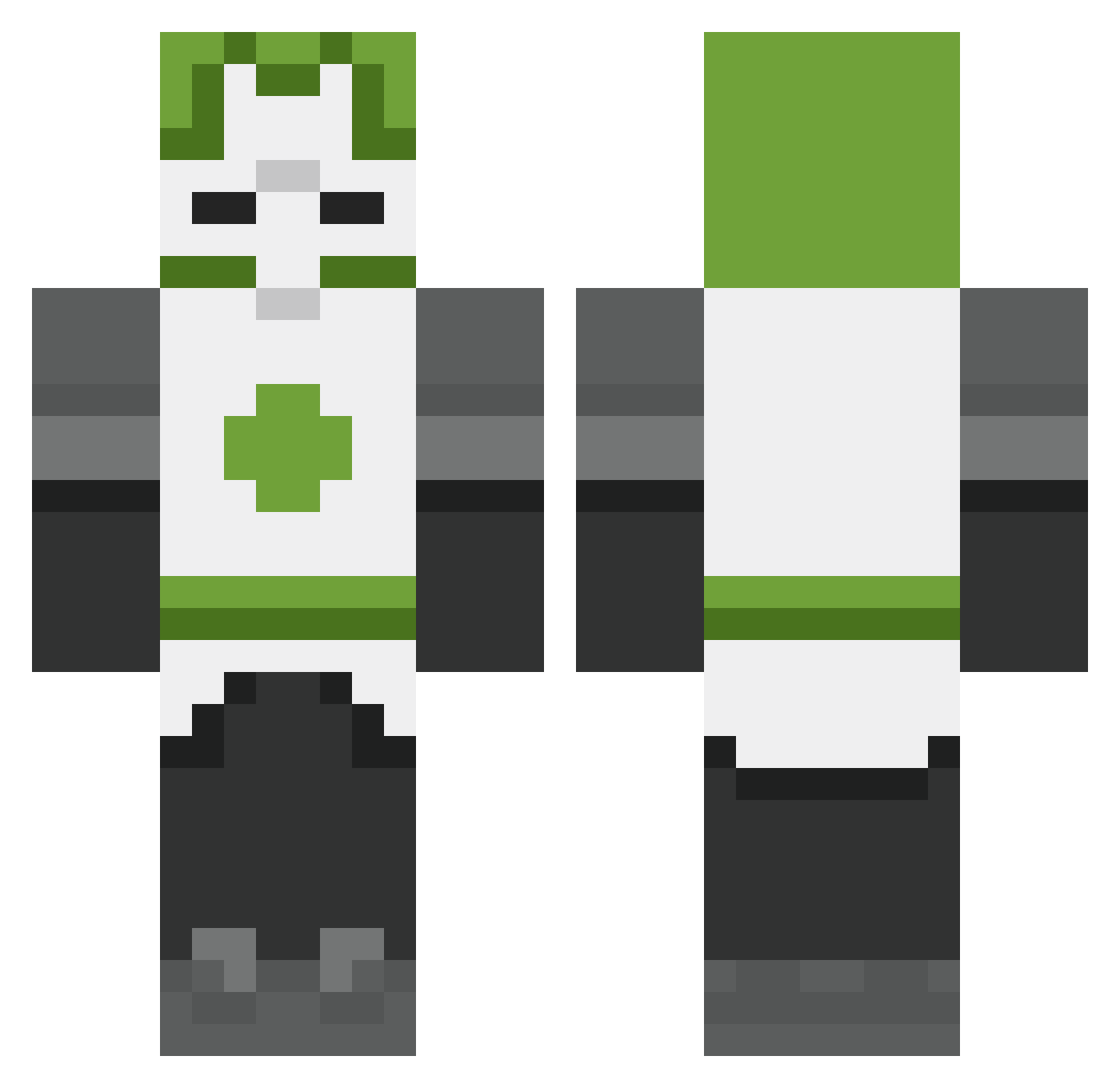 DoomNugget2187 Minecraft skin, front and back view