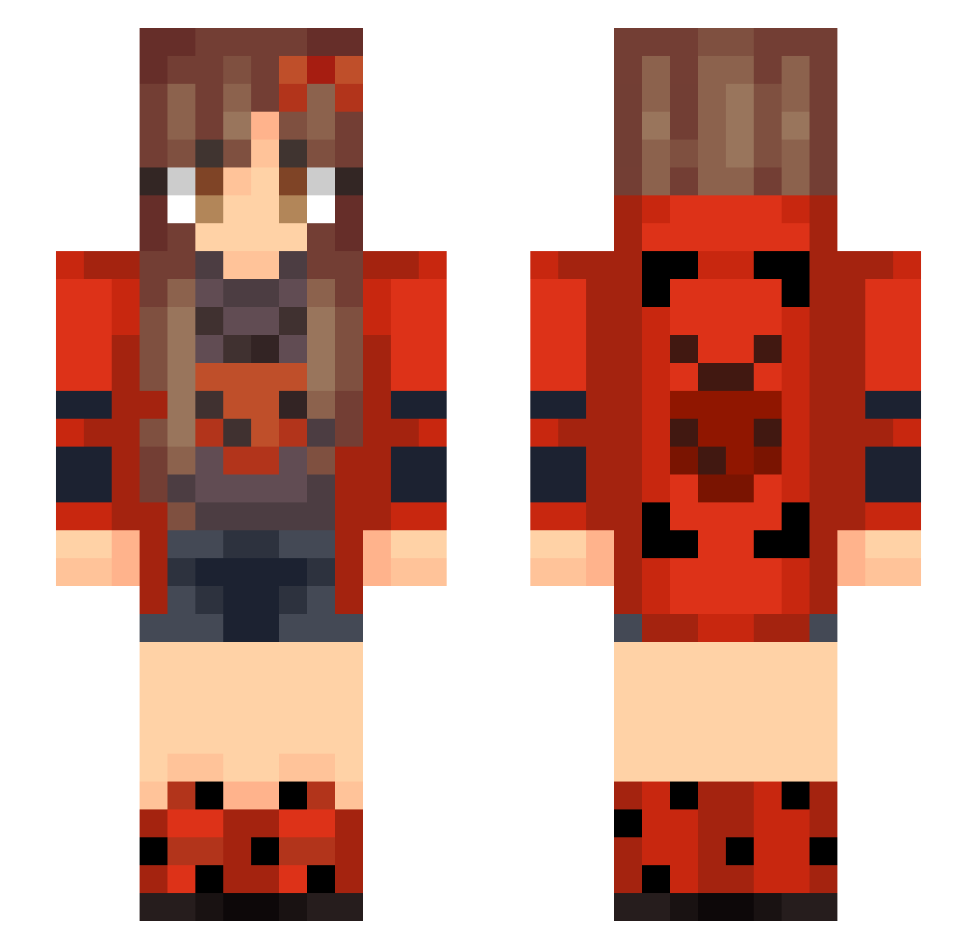 LadyBugStar Minecraft skin, front and back view