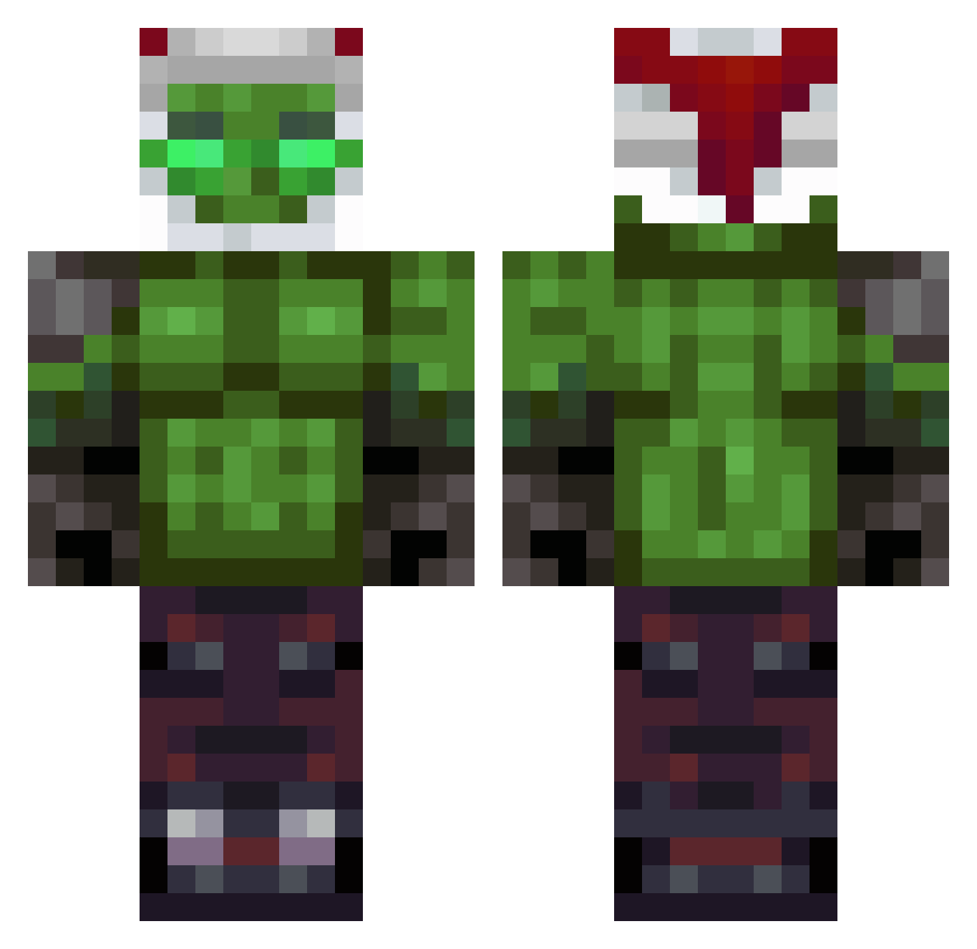 KryalIte Minecraft skin, front and back view