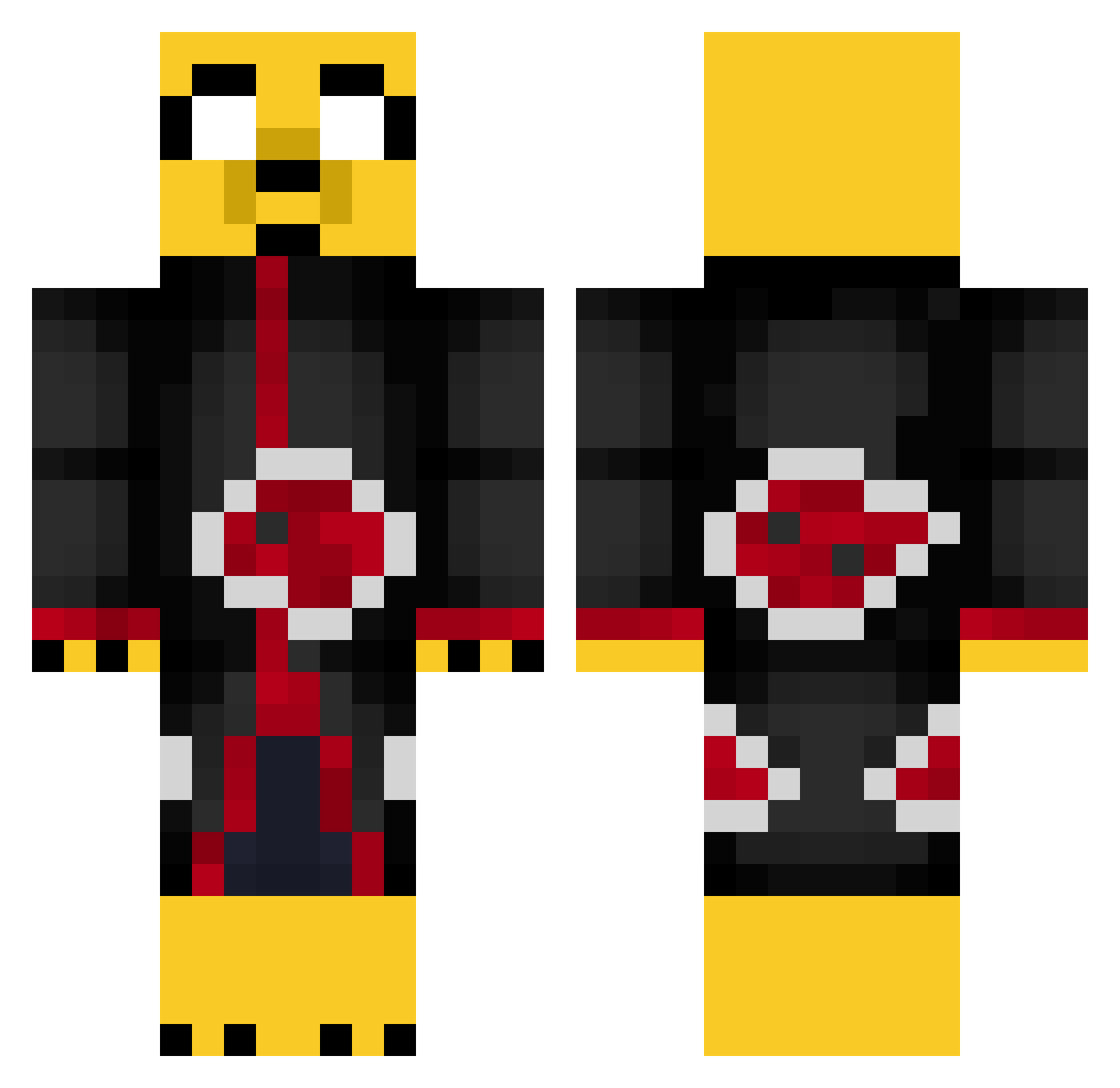 Pingvr Minecraft skin, front and back view