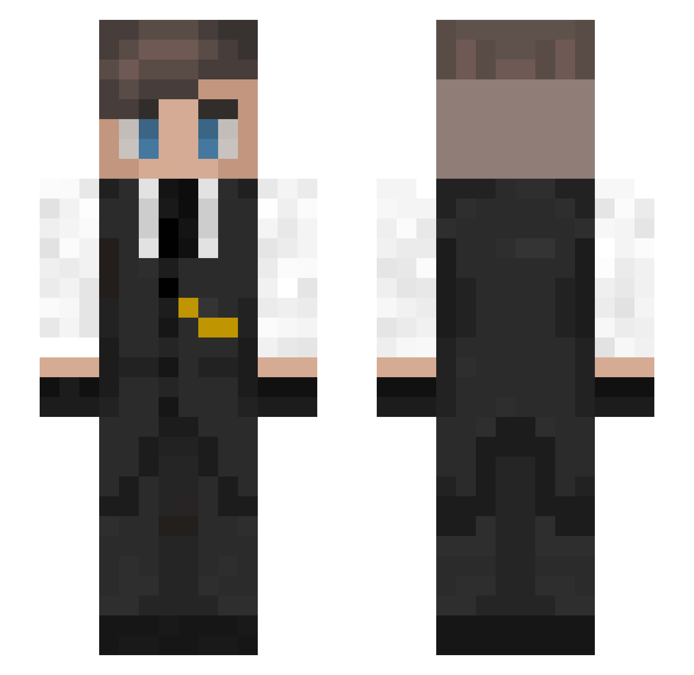 Probka_Dead Minecraft skin, front and back view