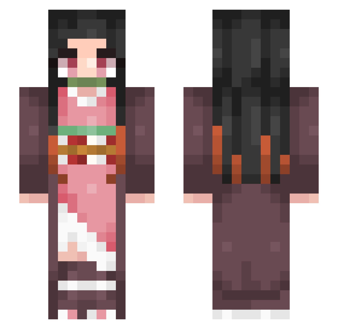 Sayax244 Minecraft skin, front and back view
