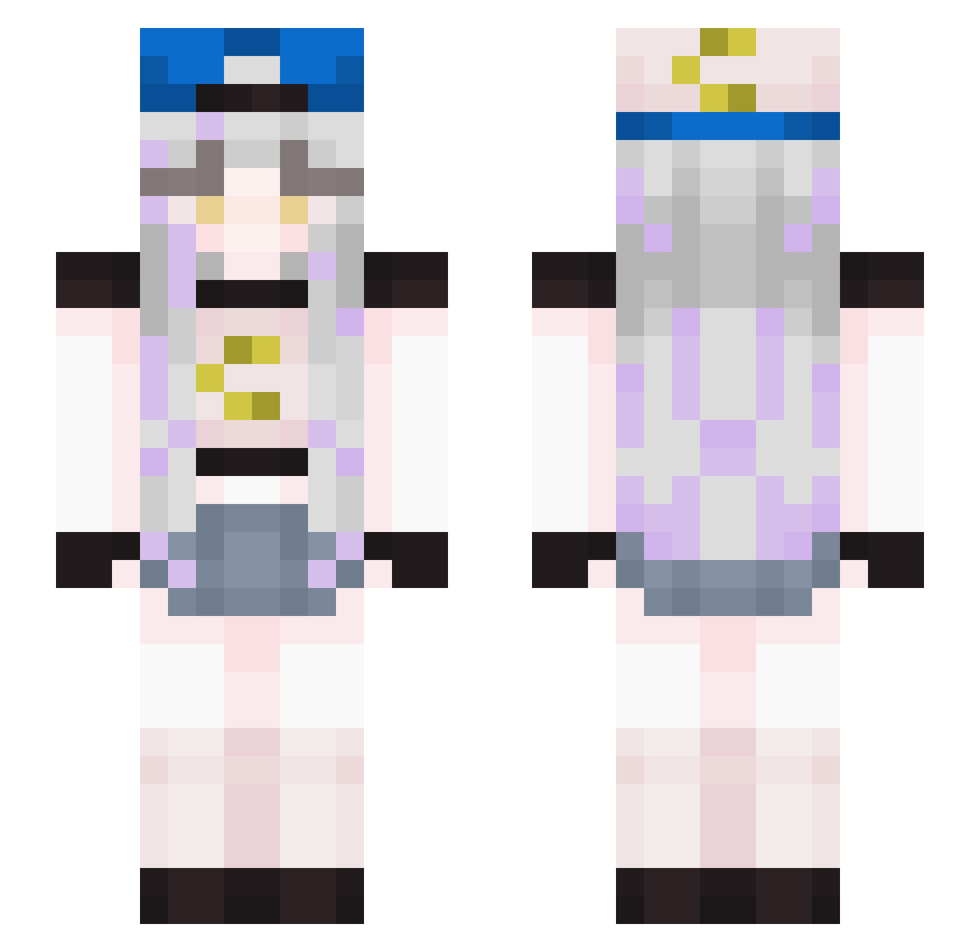 WisteriaDecay Minecraft skin, front and back view