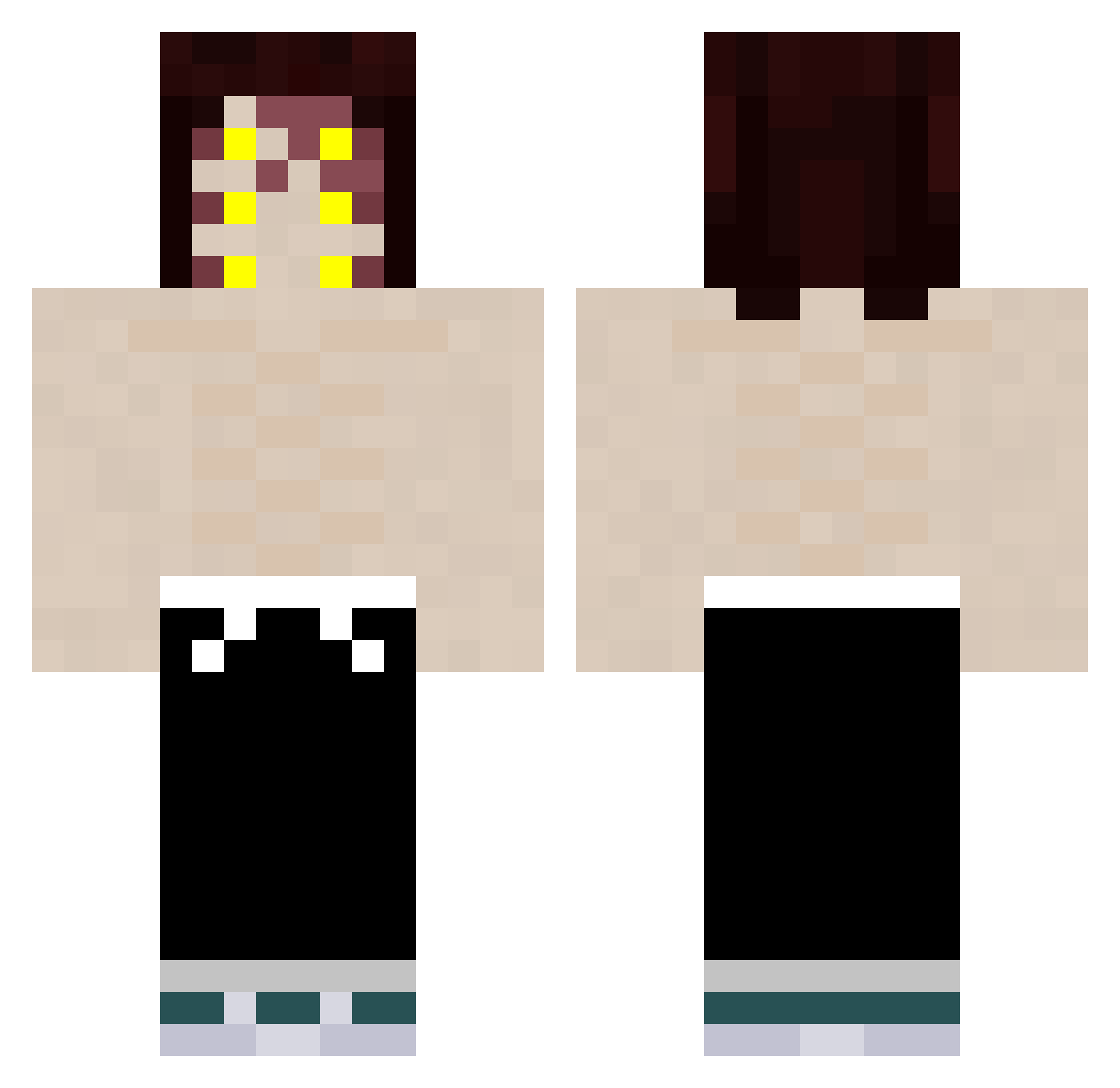 Godgamermove123 Minecraft skin, front and back view