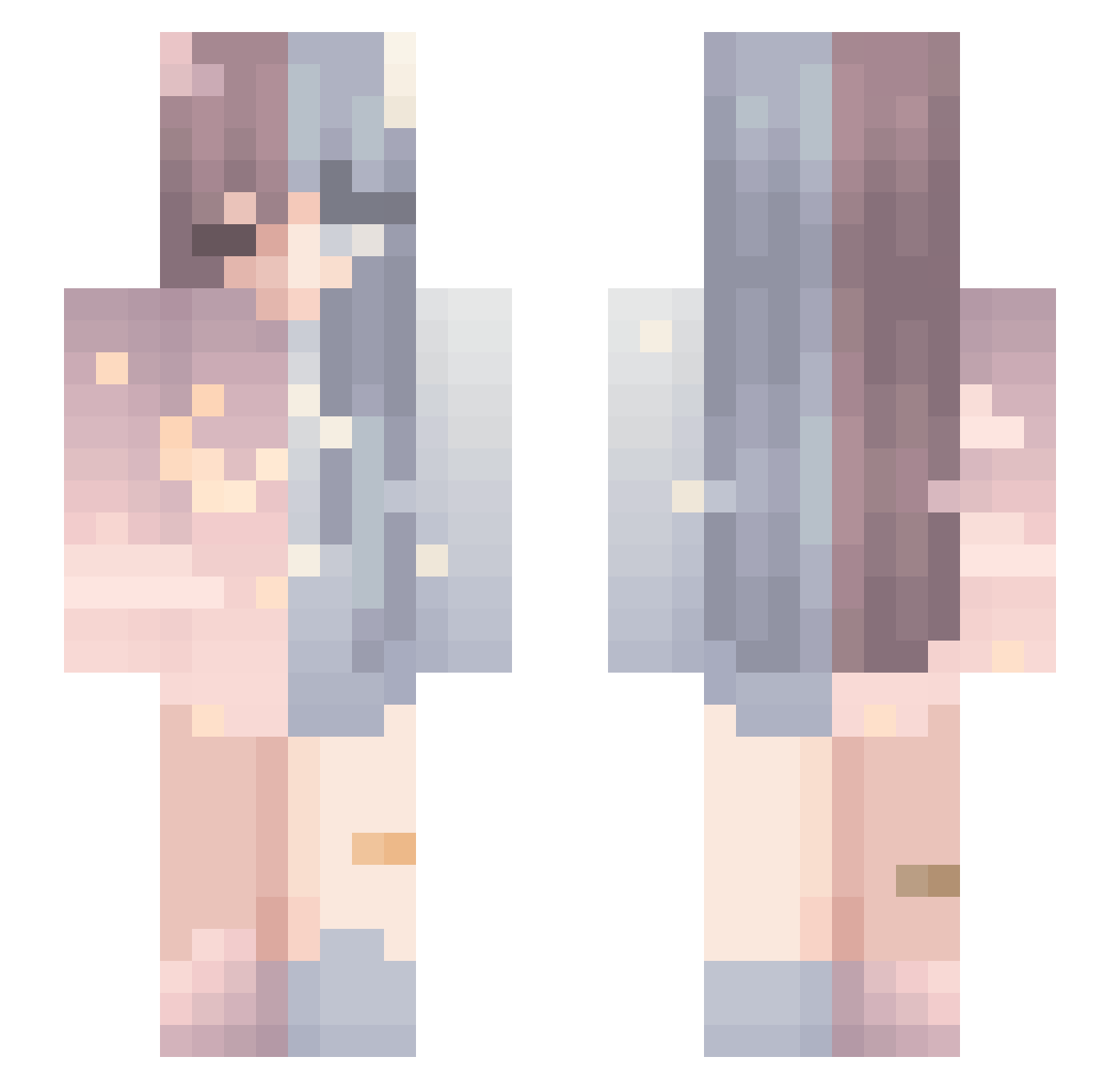 XlilMoon Minecraft skin, front and back view