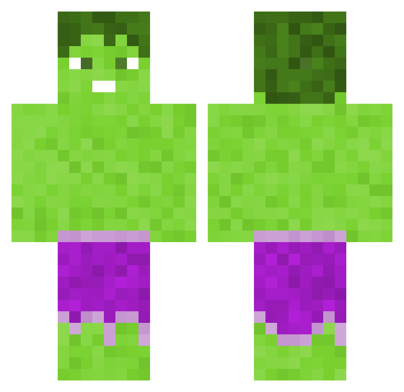 herobrine354 Minecraft skin, front and back view