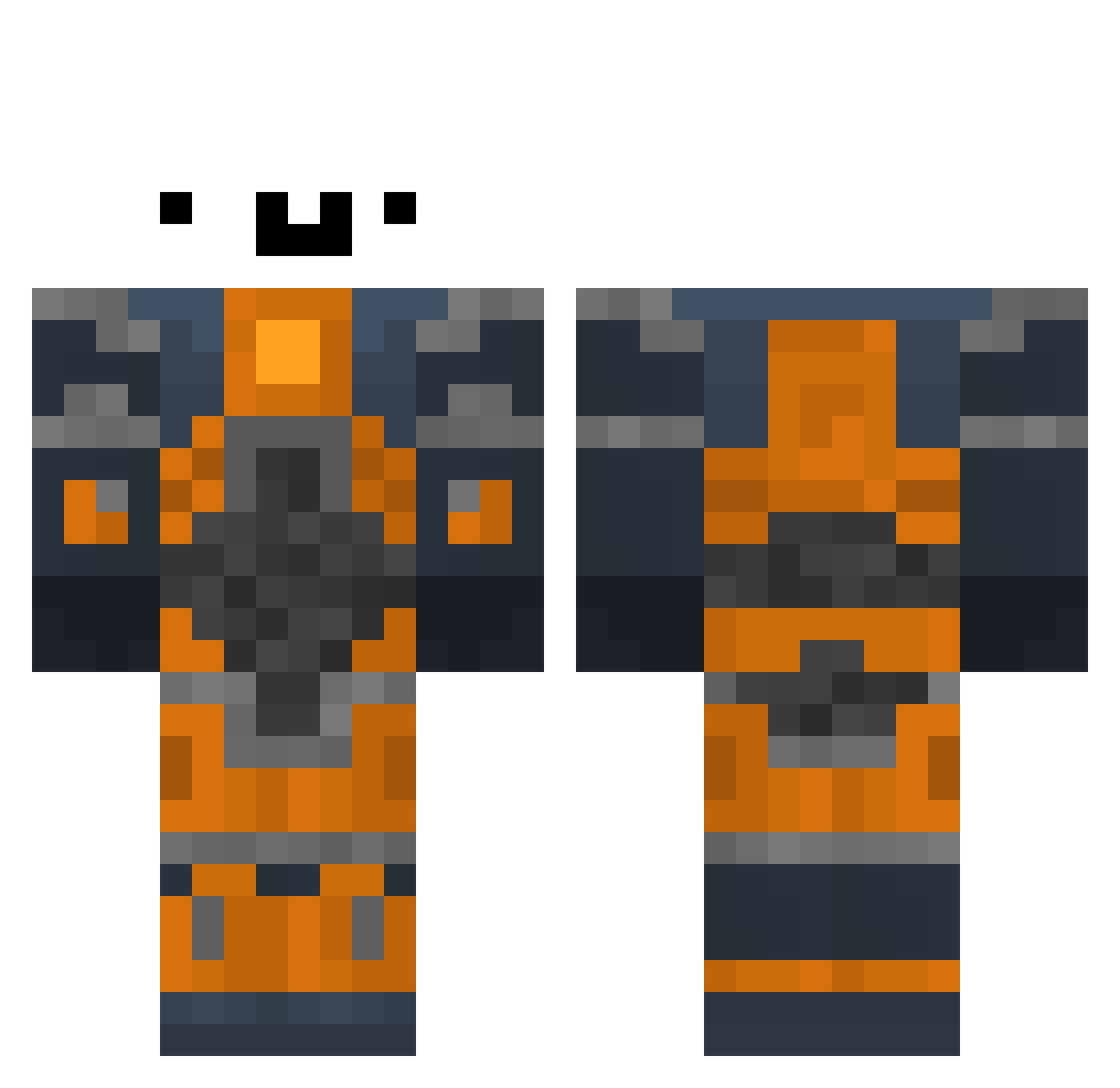 MisterNobody67 Minecraft skin, front and back view
