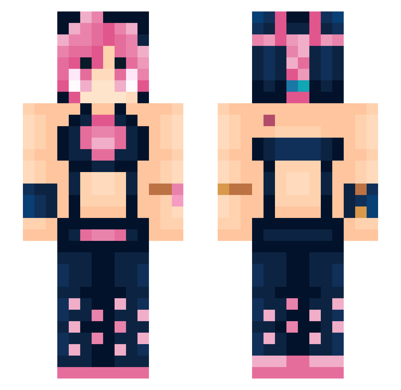 Kawor00d Minecraft skin, front and back view