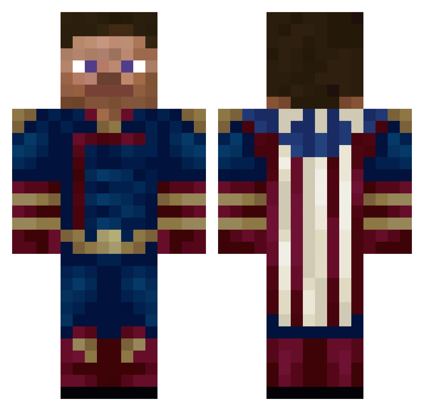 xNakuu Minecraft skin, front and back view