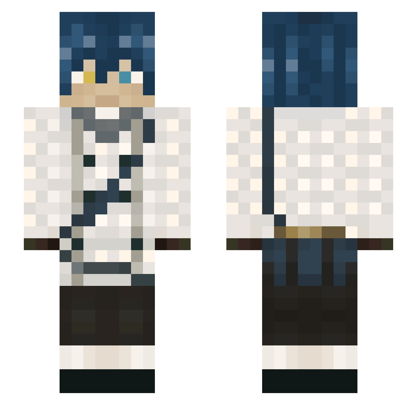 Tiaves Minecraft skin, front and back view