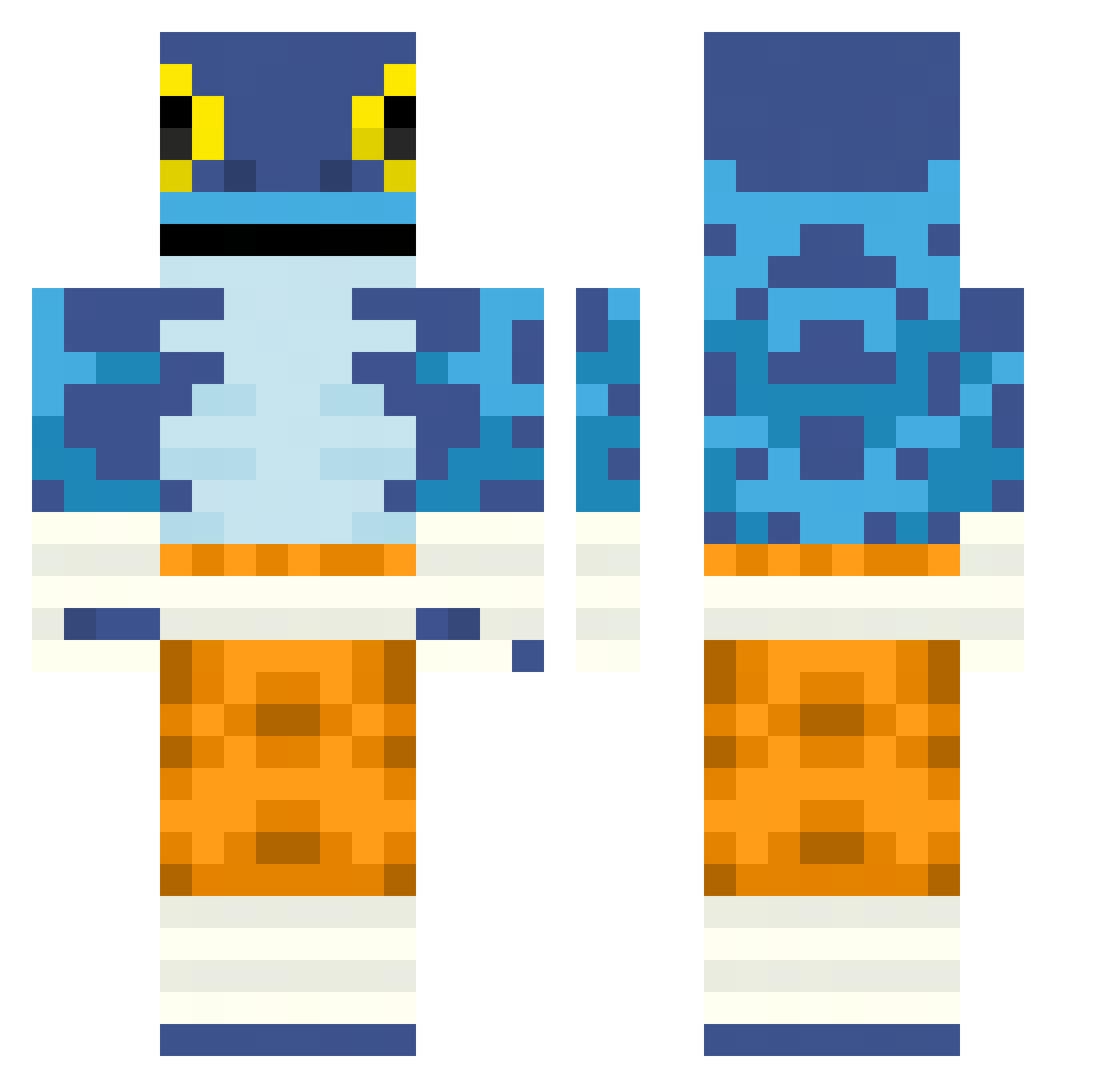 DatSpz Minecraft skin, front and back view