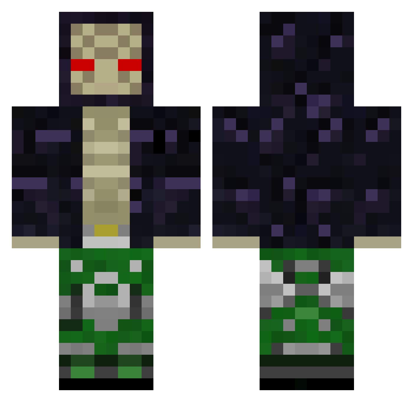___DarkNight Minecraft skin, front and back view
