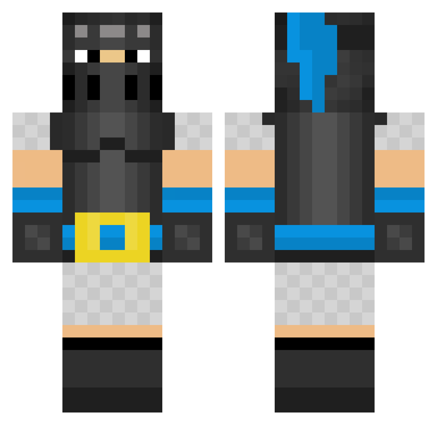 PedeTheGinger Minecraft skin, front and back view