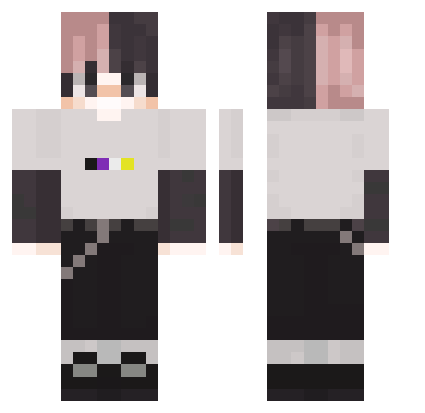 Chloe_Hama Minecraft skin, front and back view