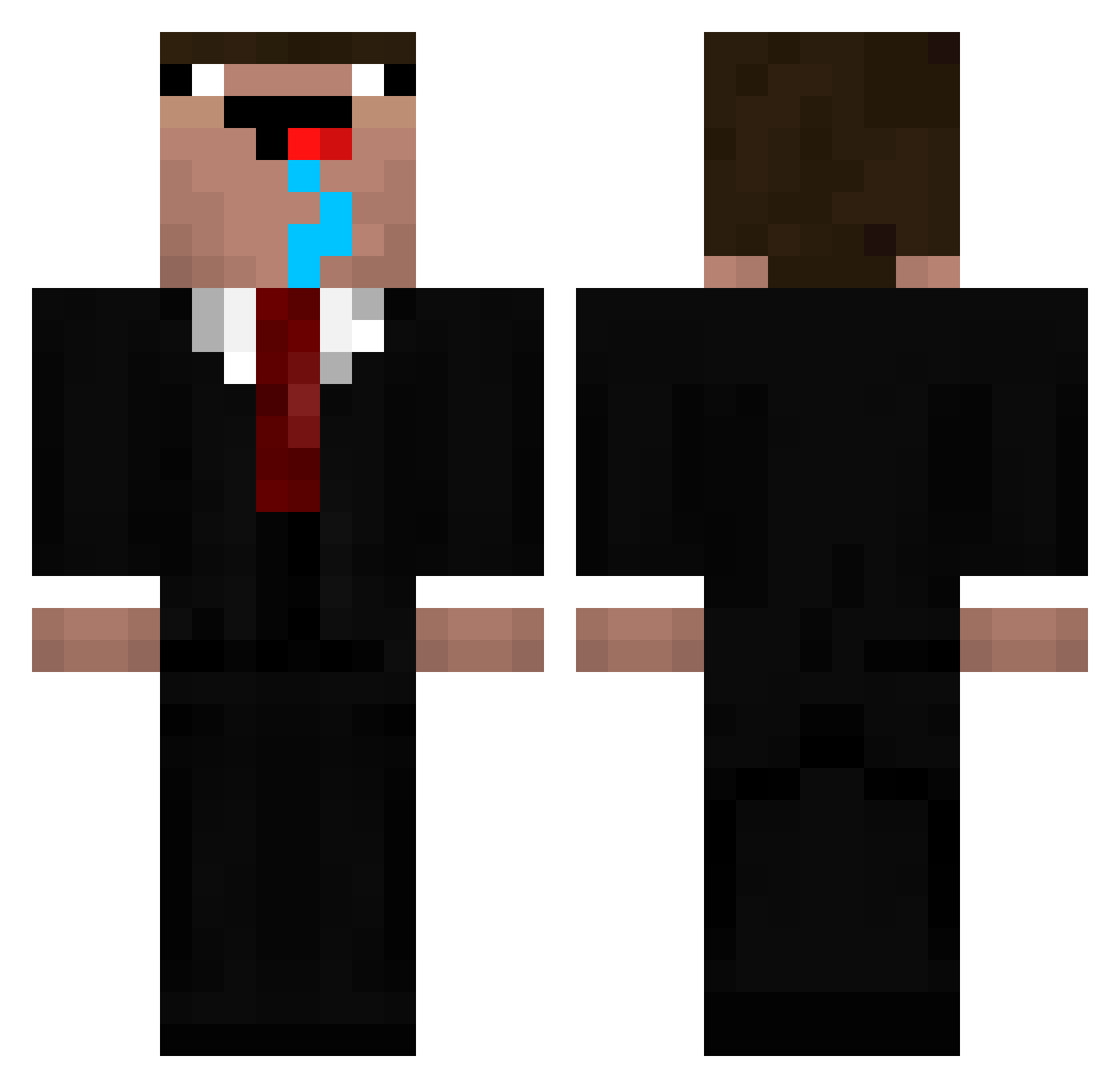 RussianGangster Minecraft skin, front and back view