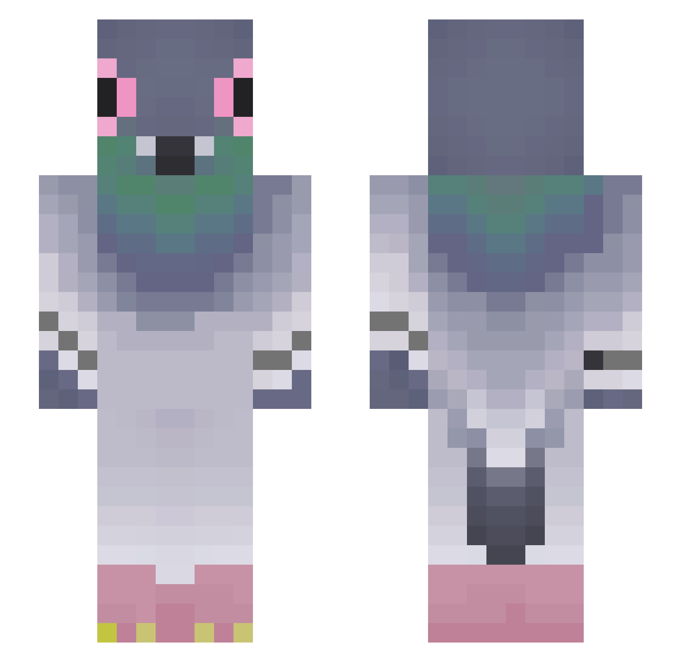 KrokanteDakduif Minecraft skin, front and back view