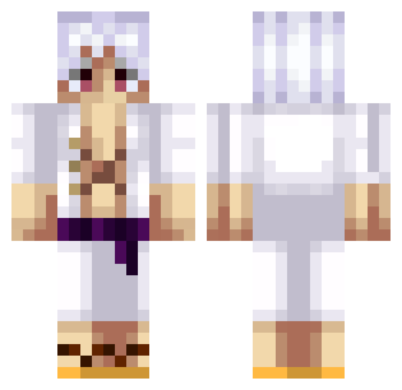 JMKX5 Minecraft skin, front and back view