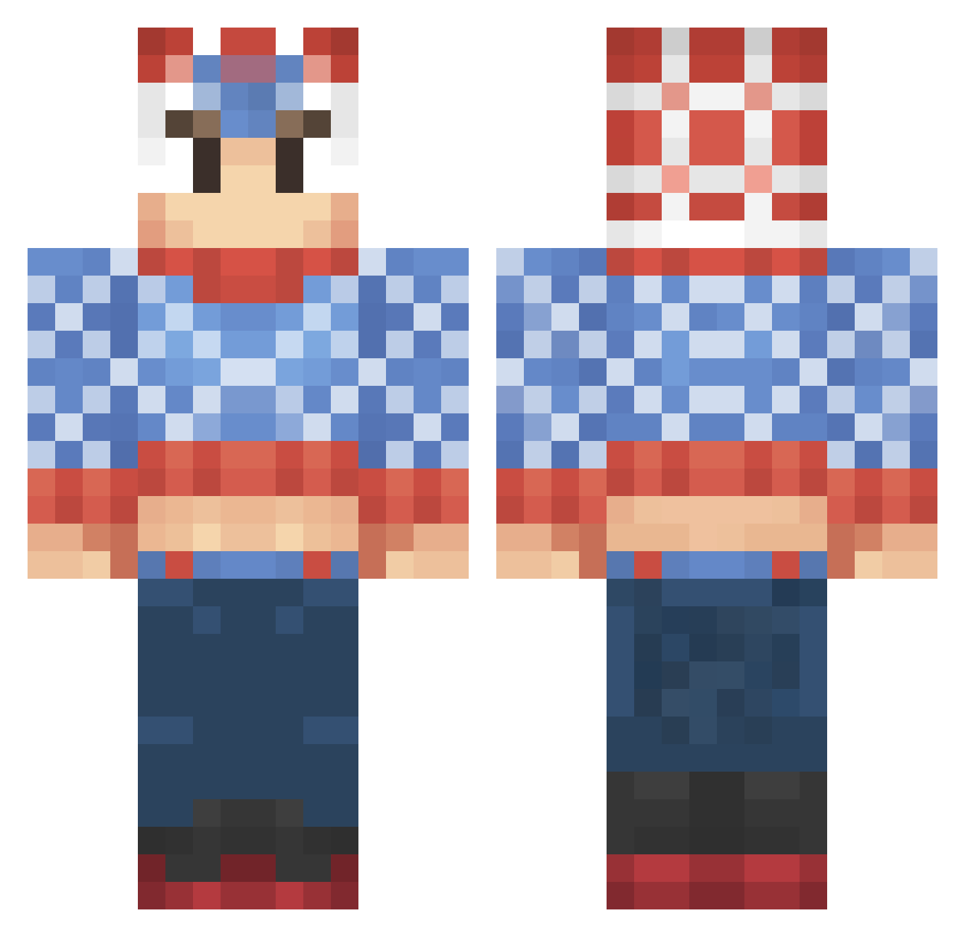 benistoocool Minecraft skin, front and back view