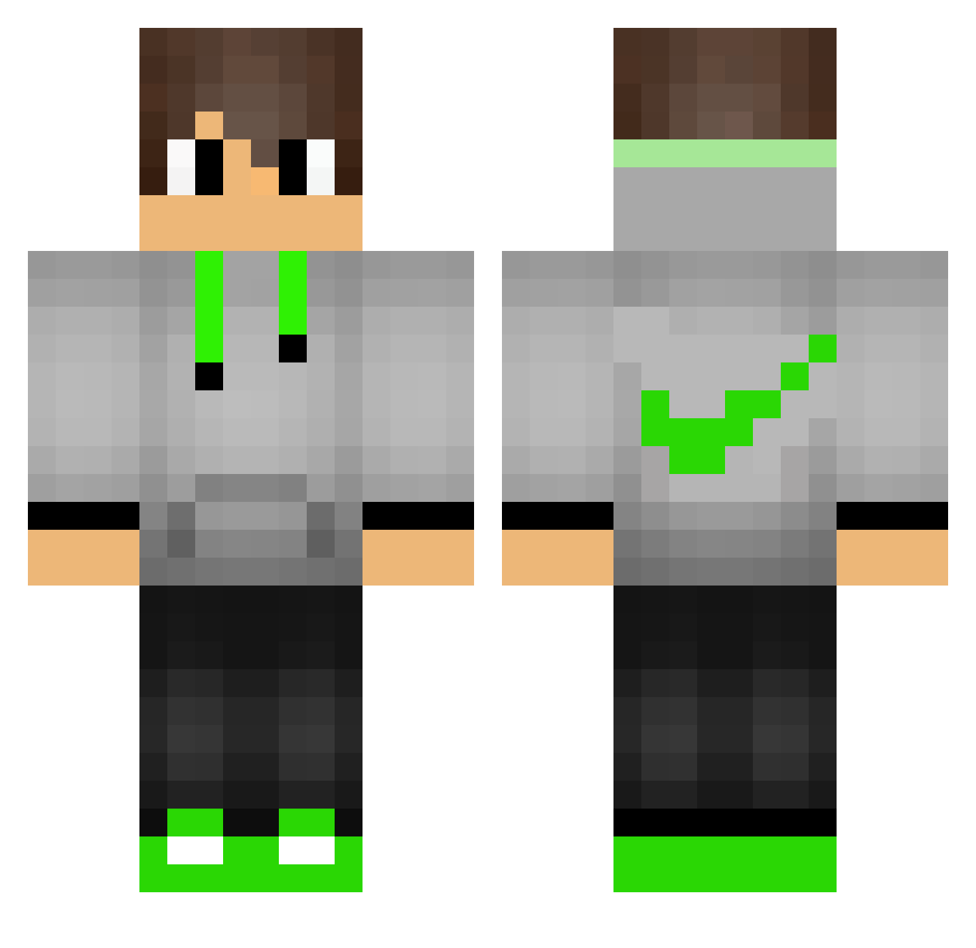 Banana_Mann Minecraft skin, front and back view