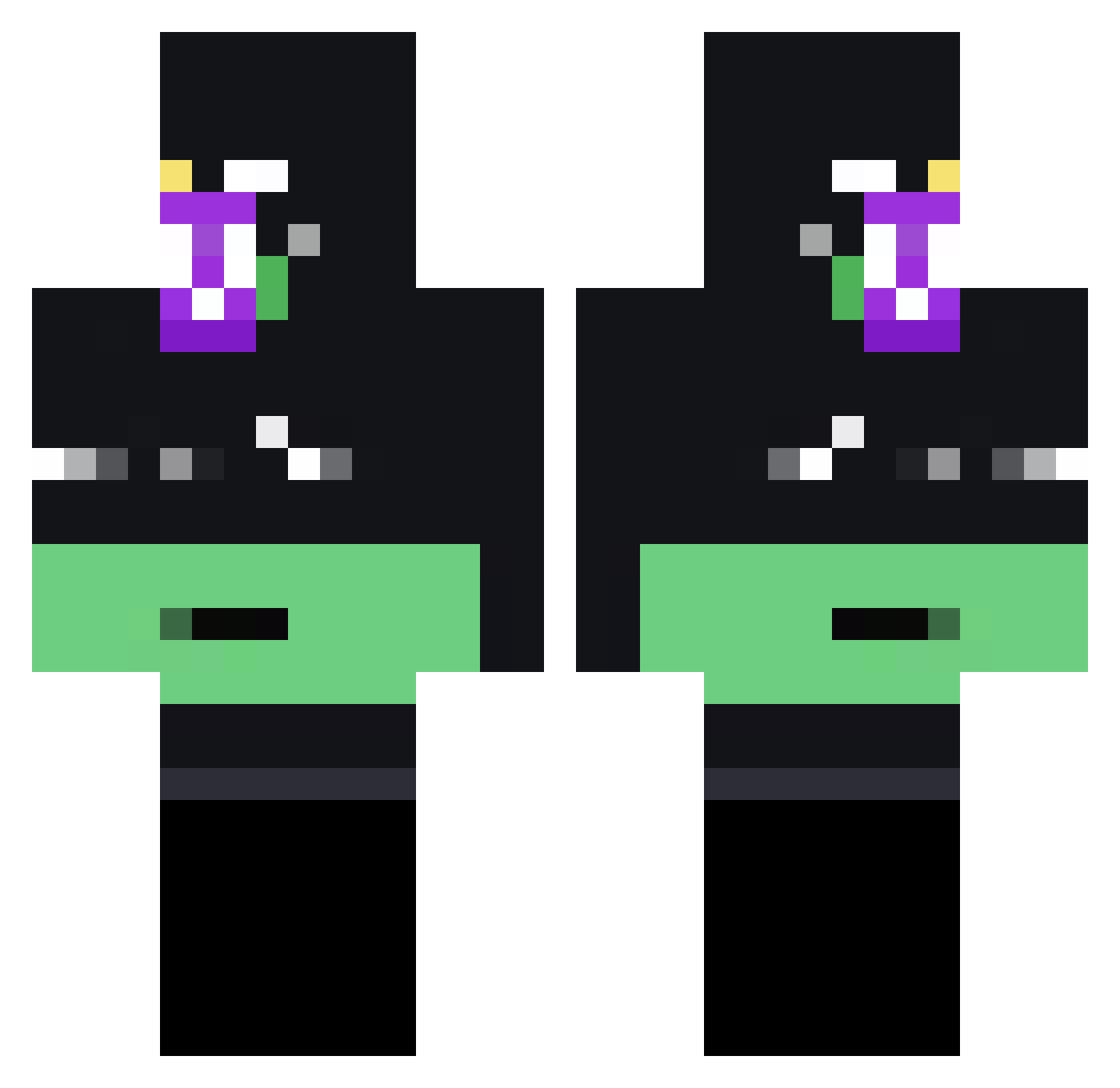 UpYoBlicky Minecraft skin, front and back view