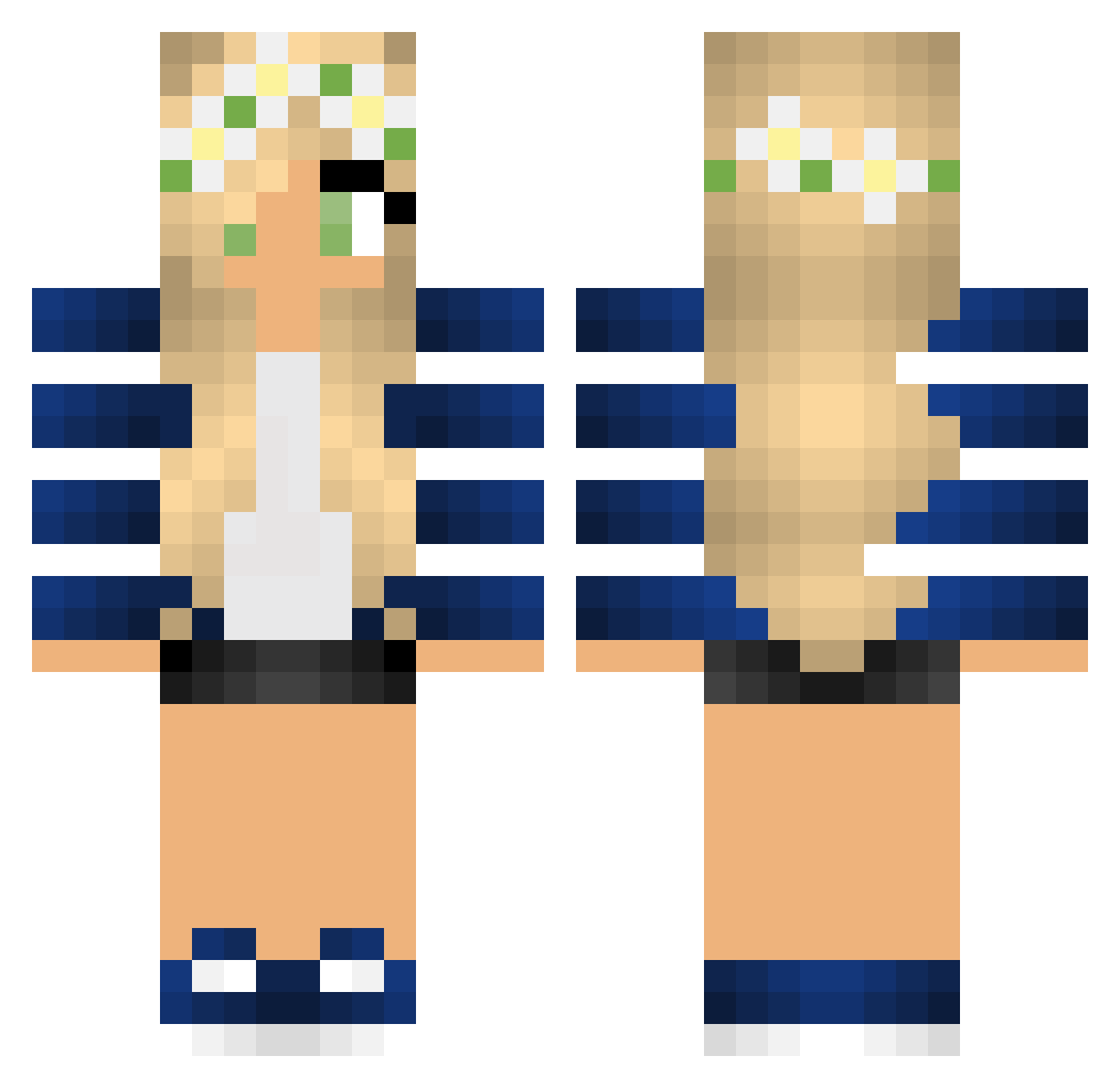 Melloentje Minecraft skin, front and back view