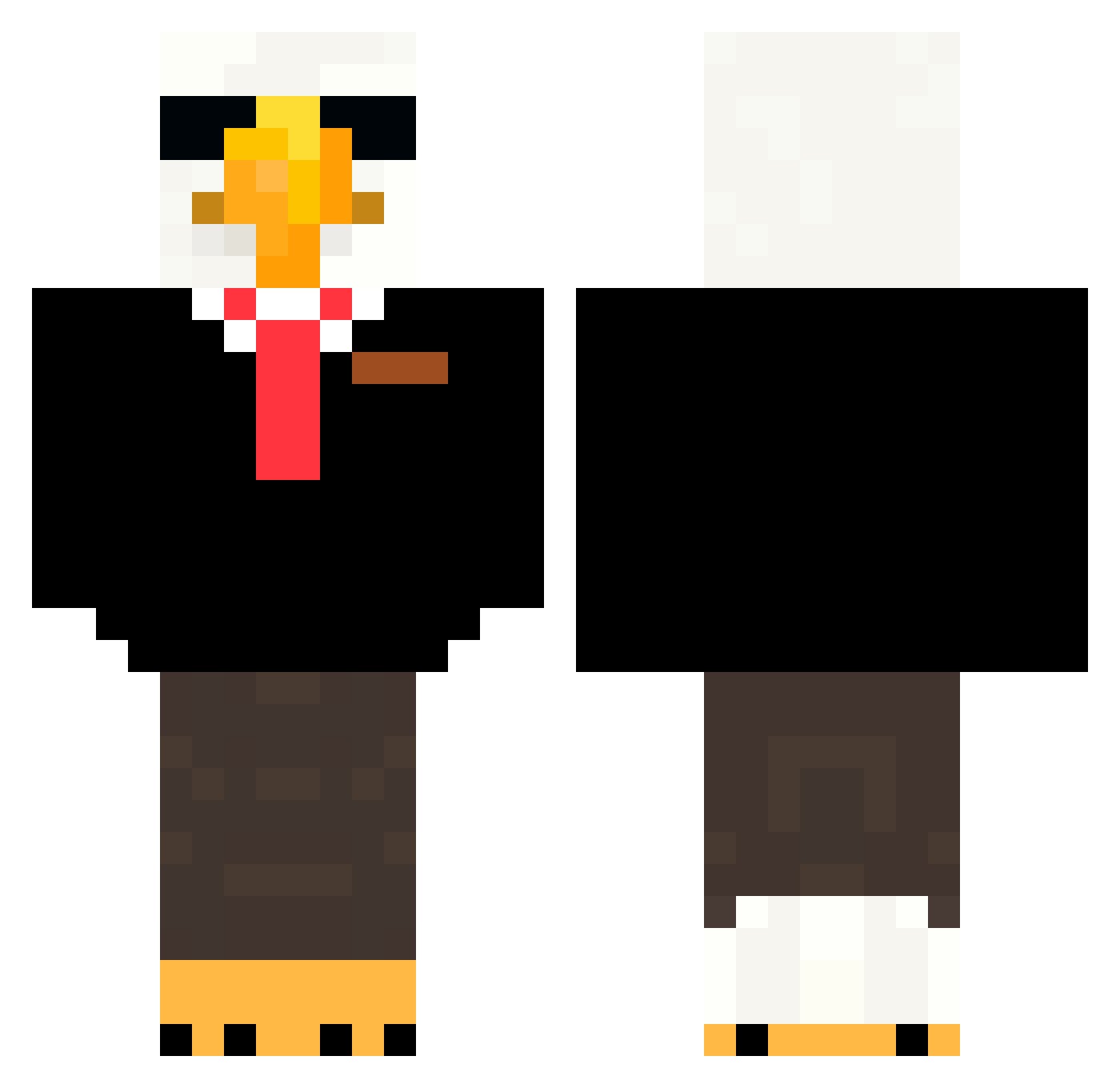 Hat12 Minecraft skin, front and back view