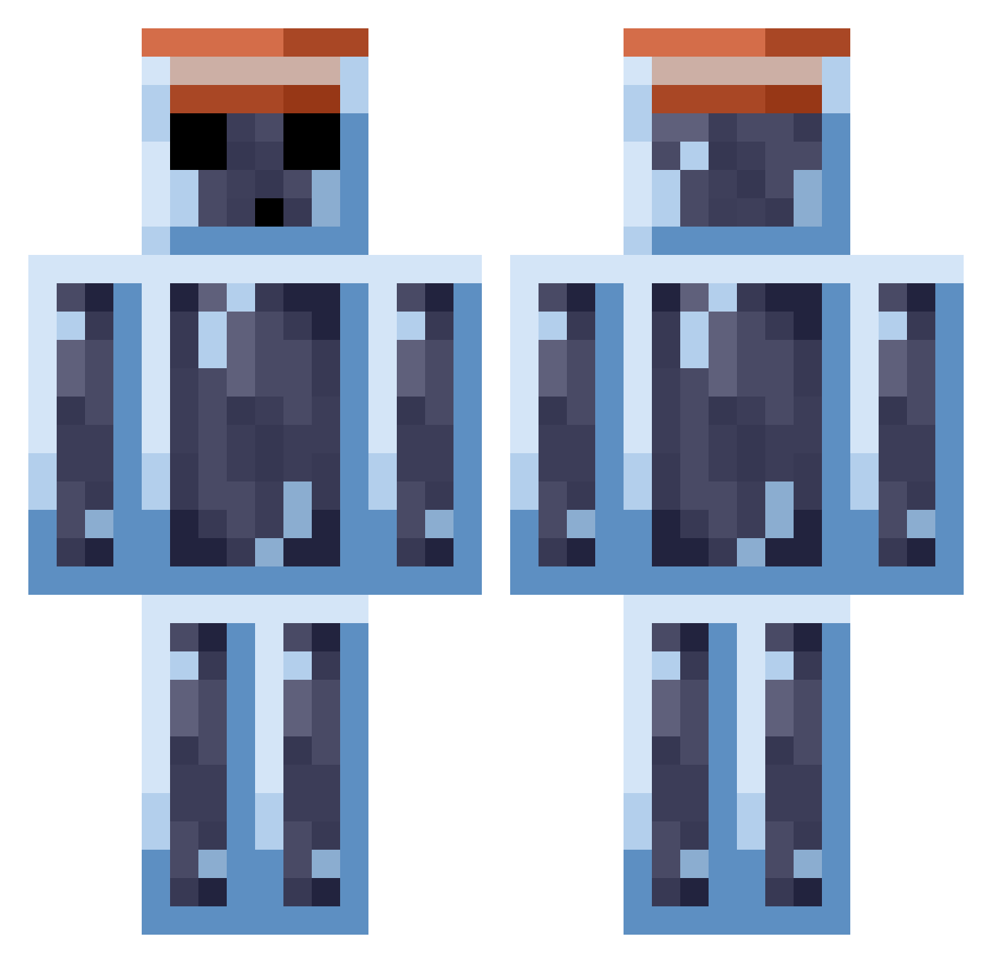 Soggymen Minecraft skin, front and back view